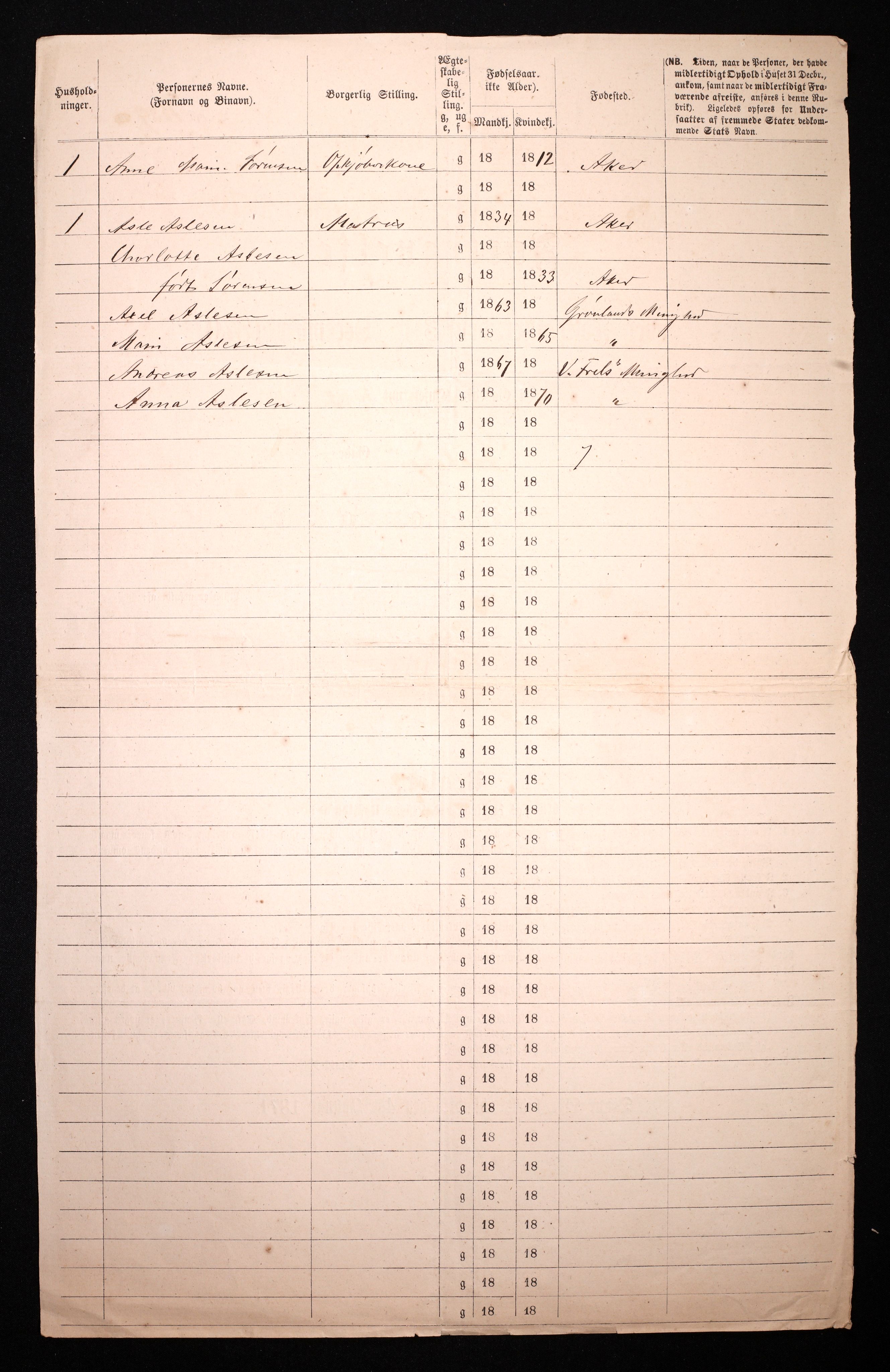 RA, 1870 census for 0301 Kristiania, 1870, p. 814