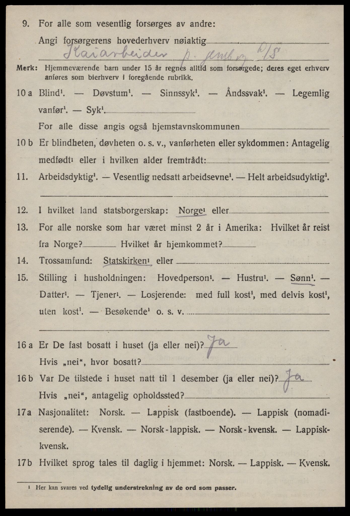 SAT, 1920 census for Orkanger, 1920, p. 1744