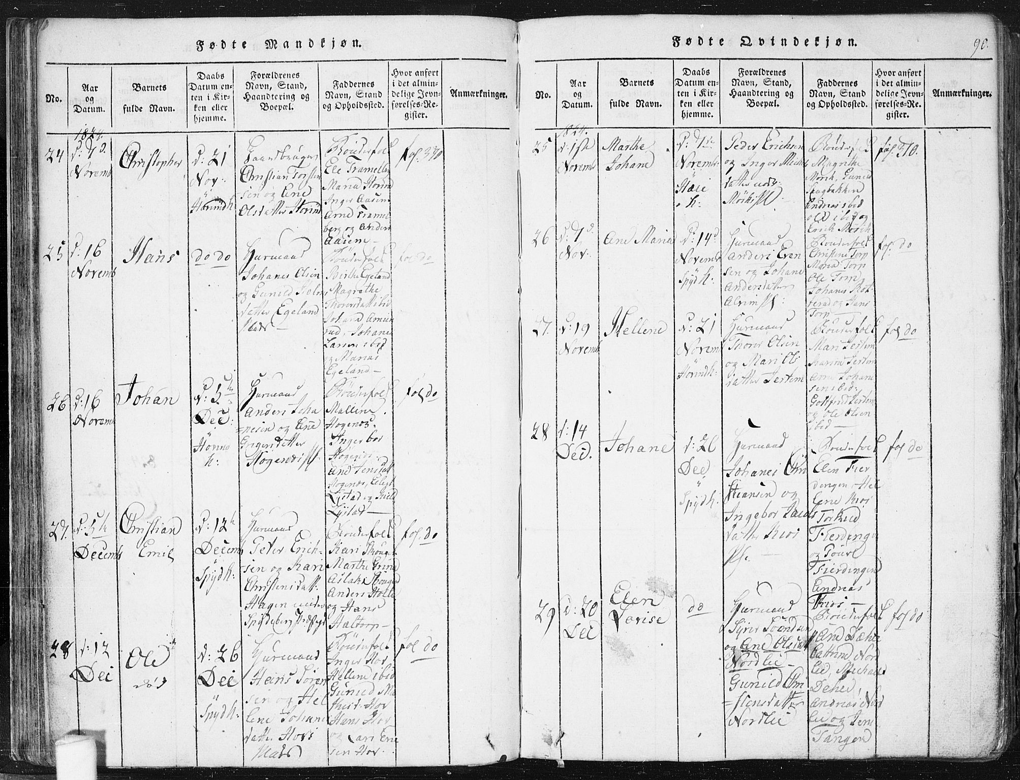 Spydeberg prestekontor Kirkebøker, AV/SAO-A-10924/F/Fa/L0004: Parish register (official) no. I 4, 1814-1841, p. 90