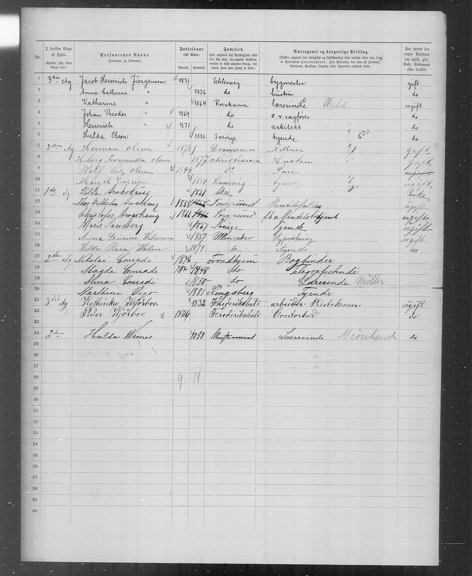 OBA, Municipal Census 1899 for Kristiania, 1899, p. 2441