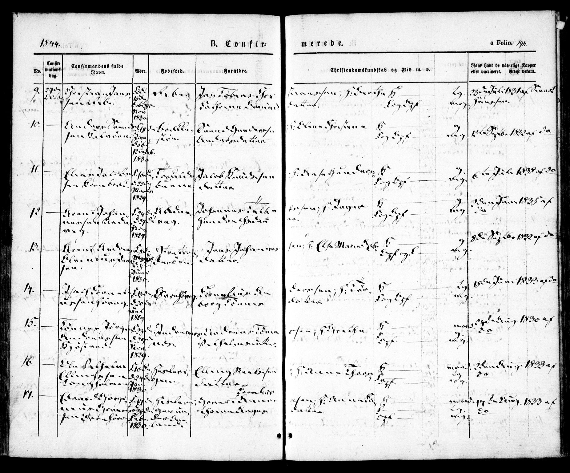 Høvåg sokneprestkontor, SAK/1111-0025/F/Fa/L0003: Parish register (official) no. A 3, 1843-1858, p. 194