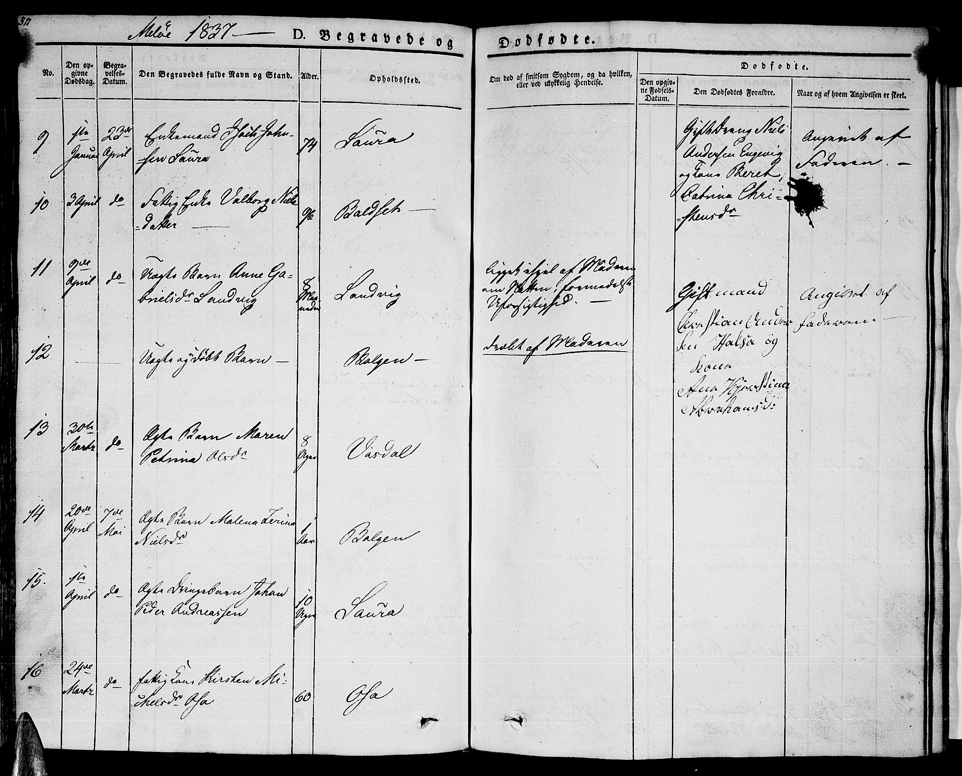 Ministerialprotokoller, klokkerbøker og fødselsregistre - Nordland, AV/SAT-A-1459/841/L0600: Parish register (official) no. 841A07 /2, 1824-1843, p. 517