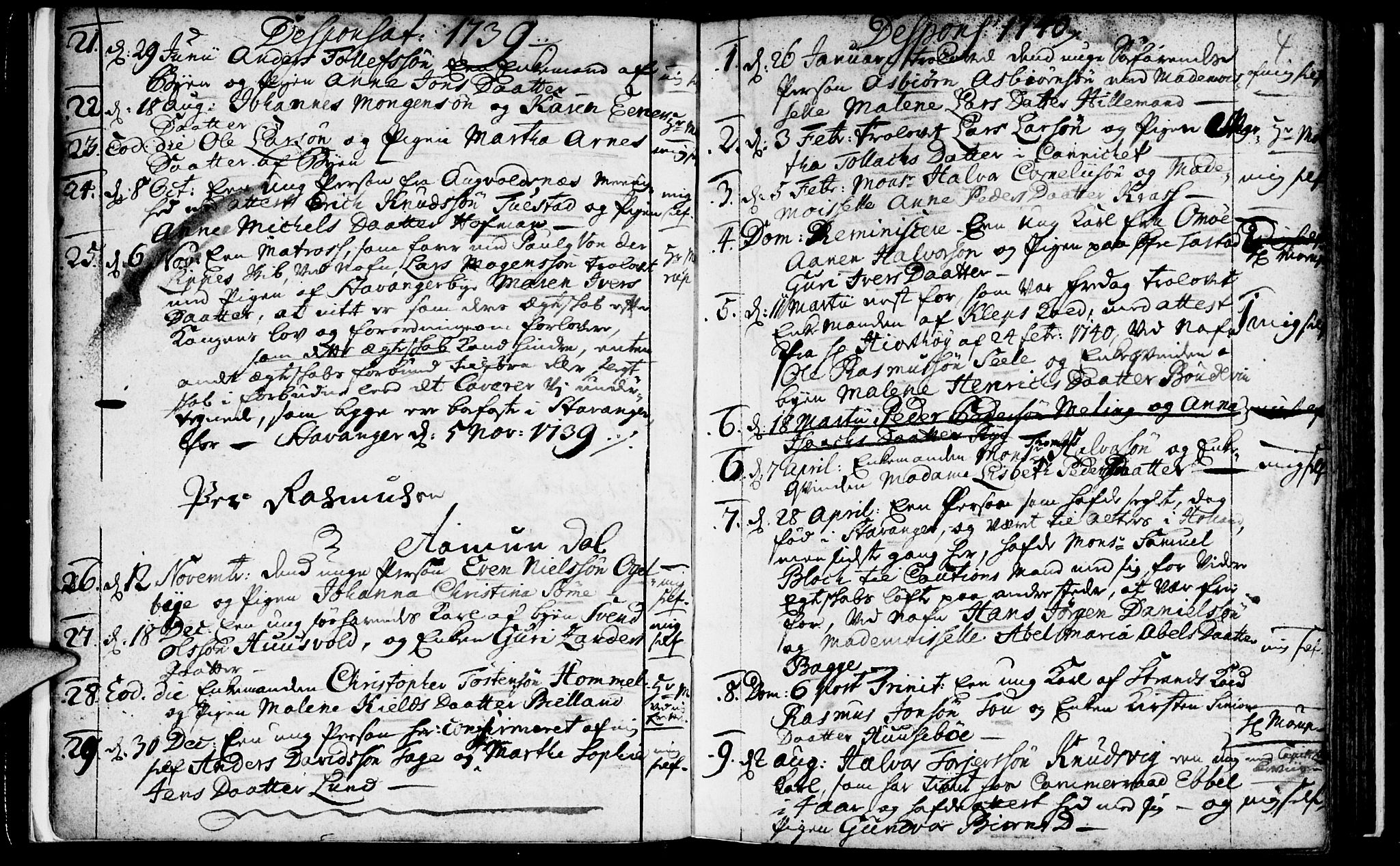 Domkirken sokneprestkontor, AV/SAST-A-101812/001/30/30BA/L0003: Parish register (official) no. A 3 /1, 1738-1760, p. 4