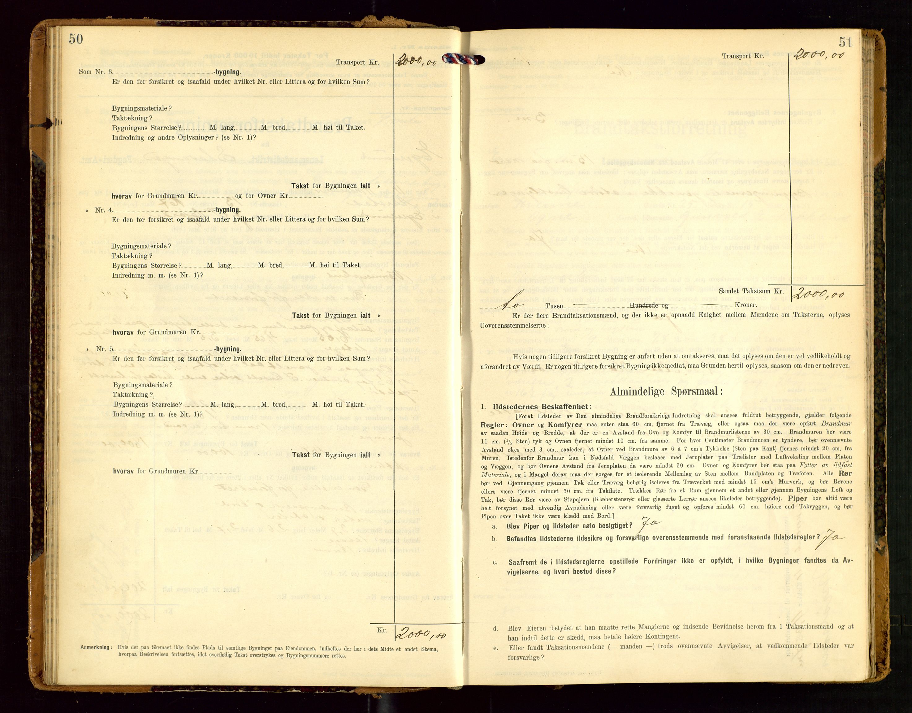 Eigersund lensmannskontor, SAST/A-100171/Gob/L0002: "Brandtakstprotokol", 1910-1916, p. 50-51