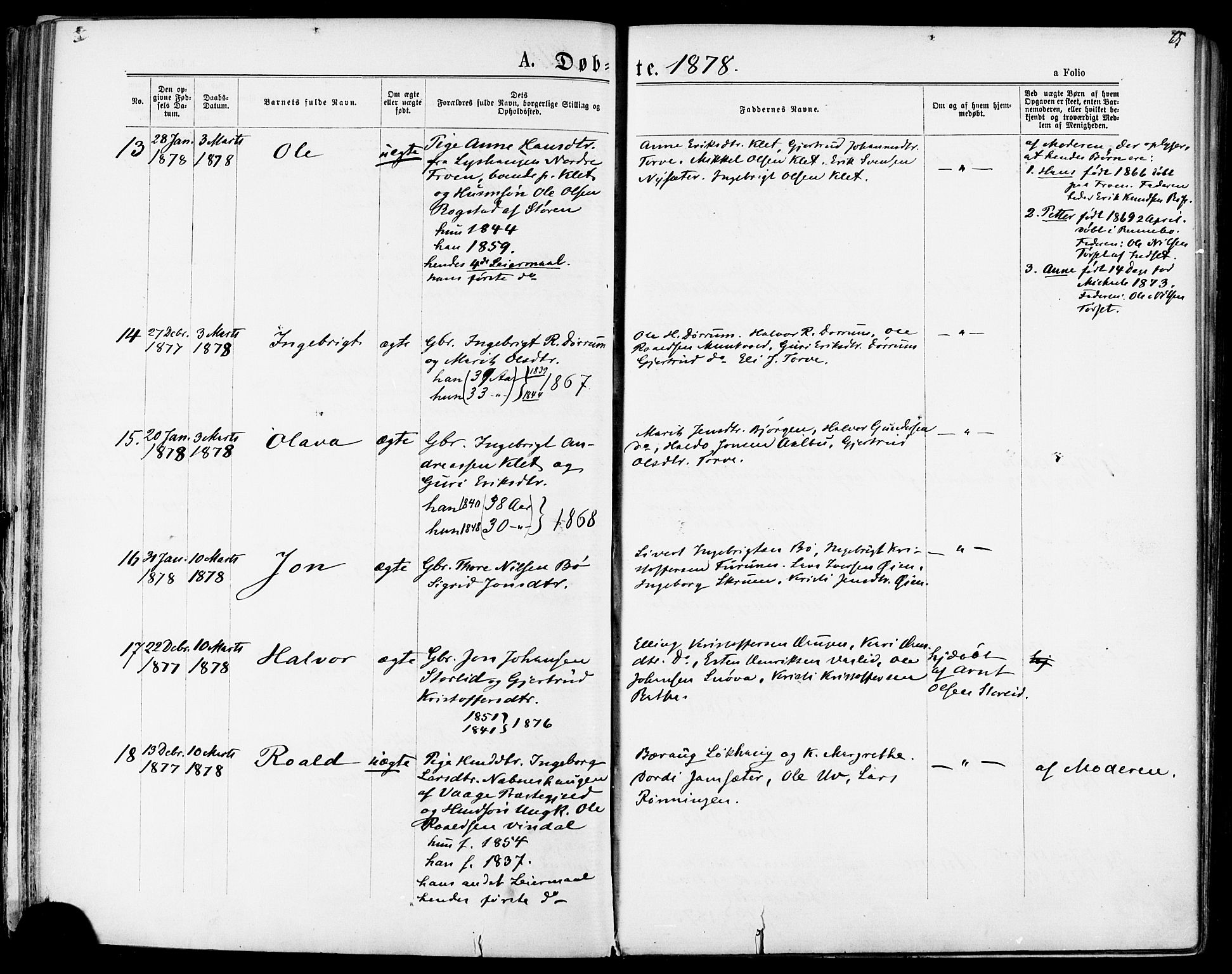 Ministerialprotokoller, klokkerbøker og fødselsregistre - Sør-Trøndelag, SAT/A-1456/678/L0900: Parish register (official) no. 678A09, 1872-1881, p. 65