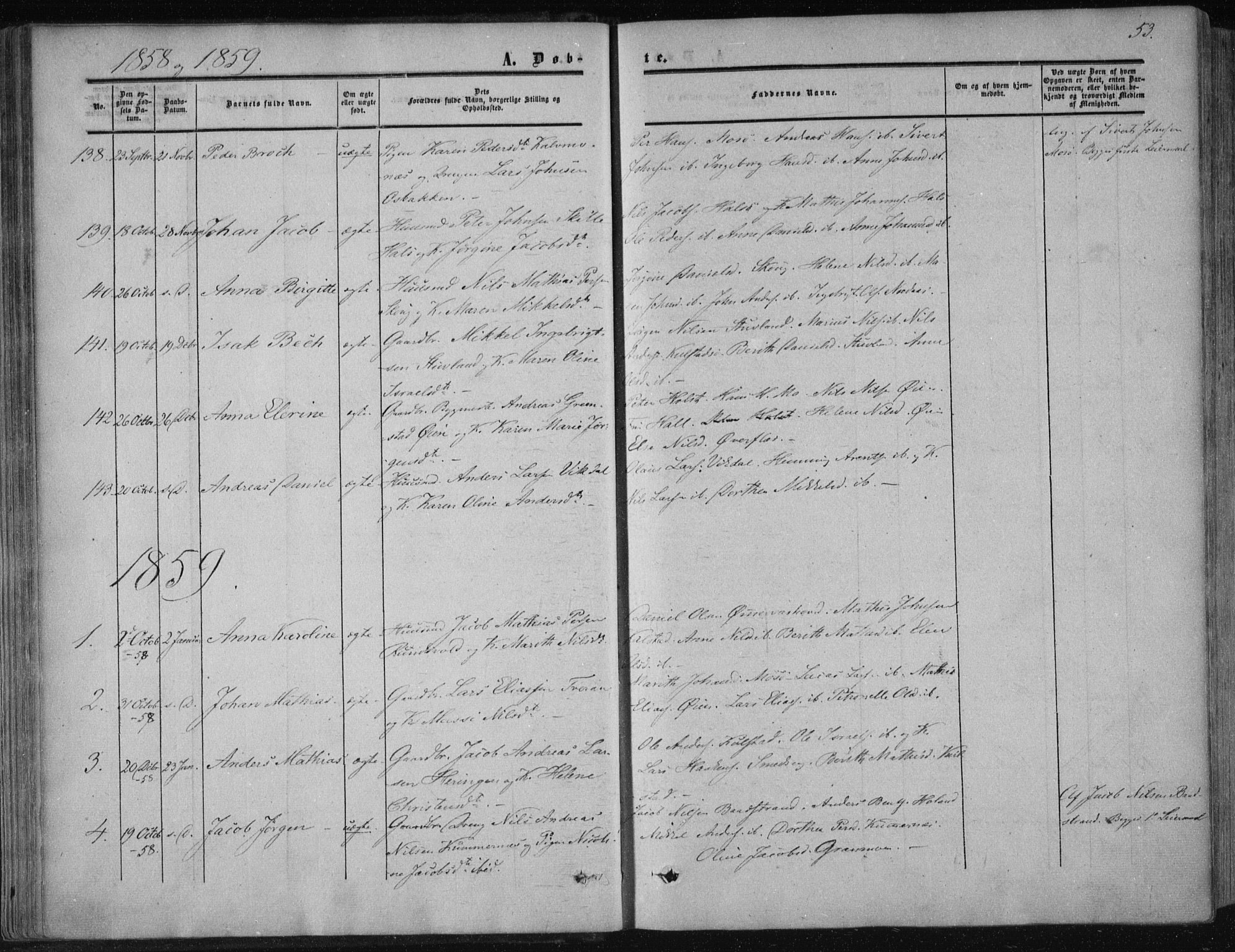 Ministerialprotokoller, klokkerbøker og fødselsregistre - Nordland, AV/SAT-A-1459/820/L0293: Parish register (official) no. 820A14, 1855-1865, p. 53