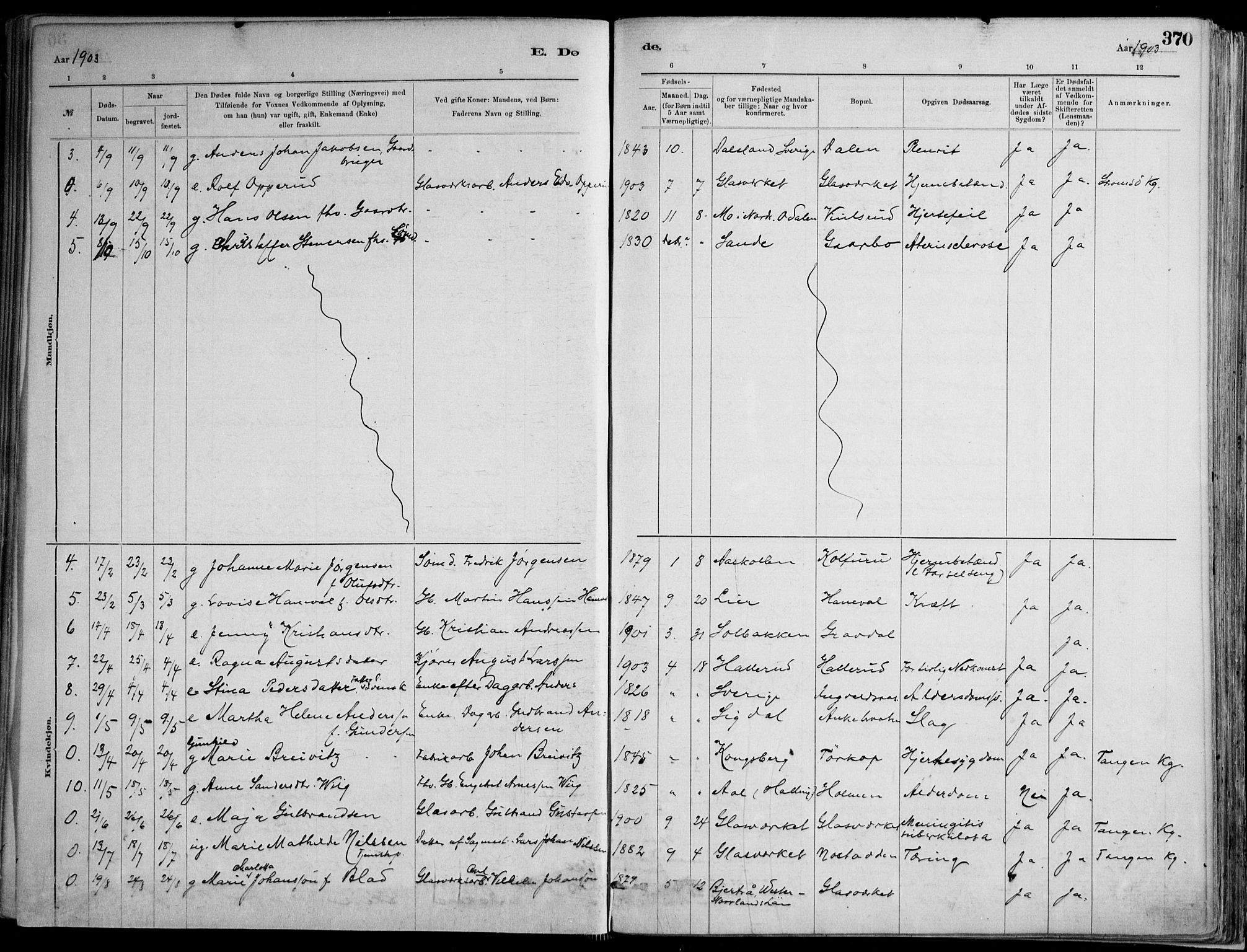 Skoger kirkebøker, AV/SAKO-A-59/F/Fa/L0006: Parish register (official) no. I 6, 1885-1910, p. 370