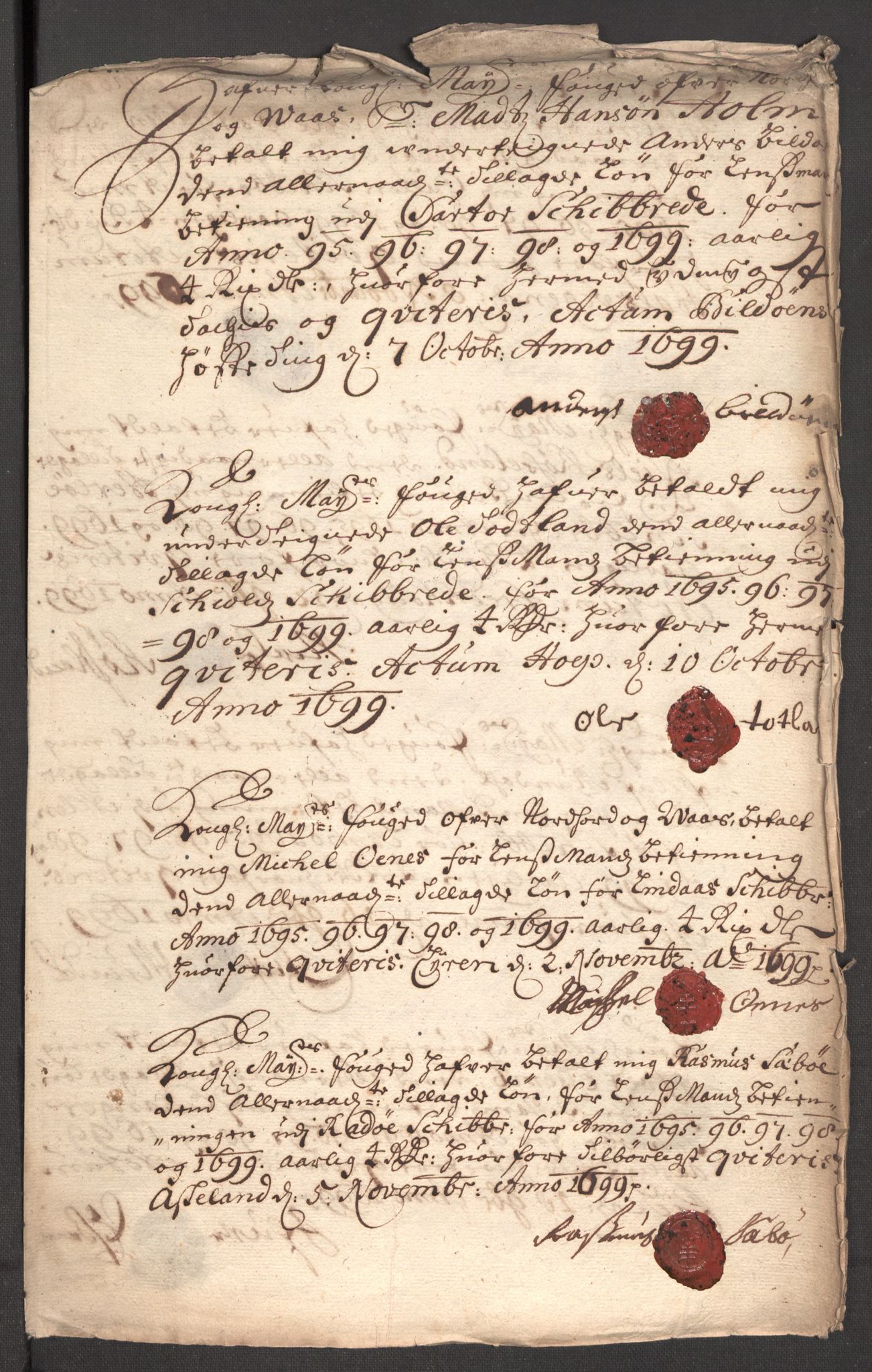 Rentekammeret inntil 1814, Reviderte regnskaper, Fogderegnskap, RA/EA-4092/R51/L3184: Fogderegnskap Nordhordland og Voss, 1698-1699, p. 330