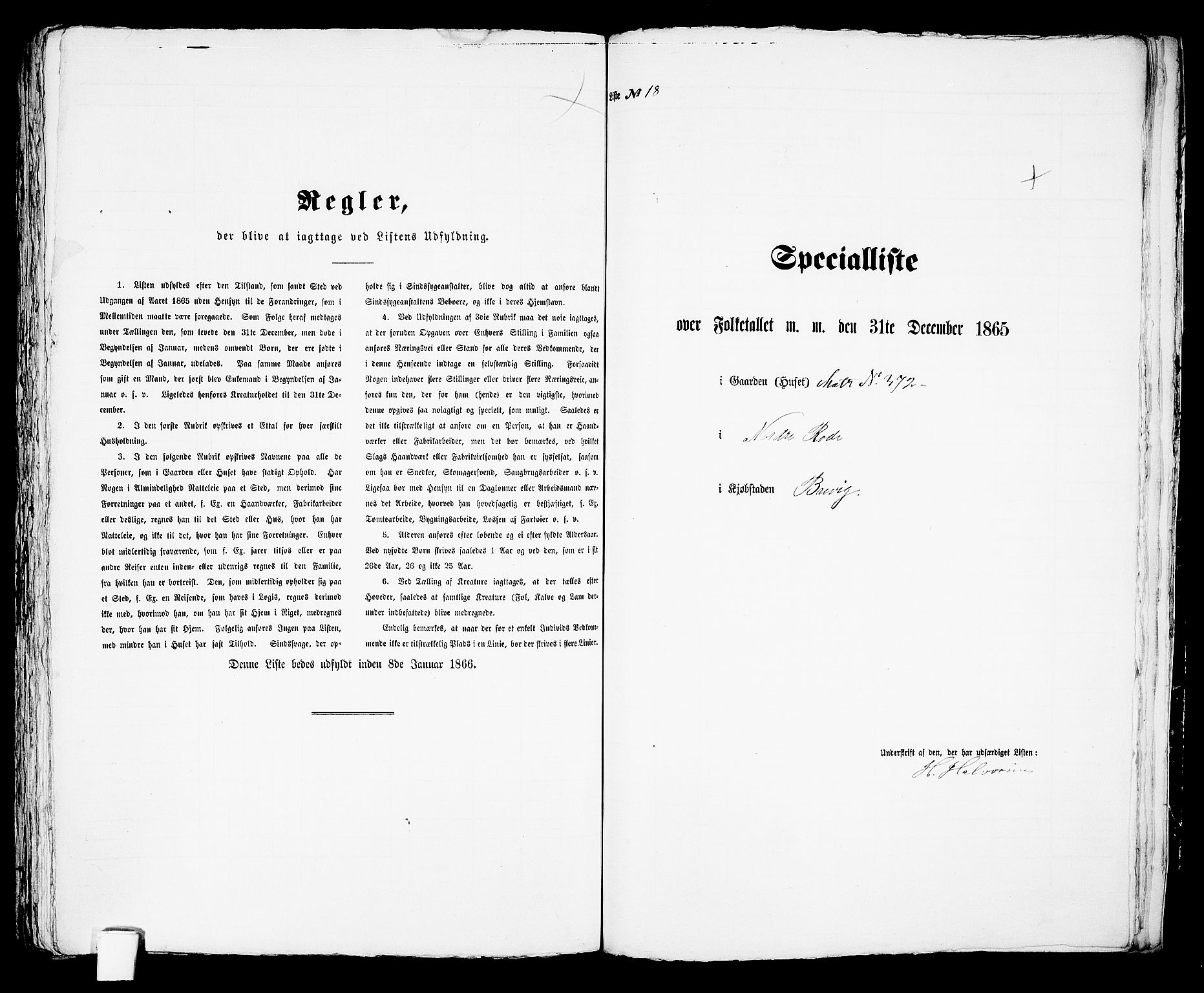 RA, 1865 census for Brevik, 1865, p. 681