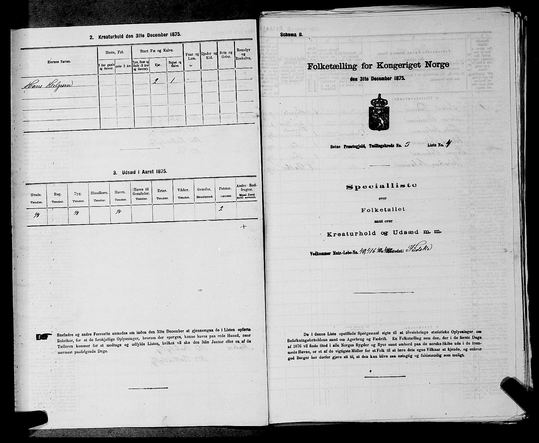 SAKO, 1875 census for 0715P Botne, 1875, p. 210