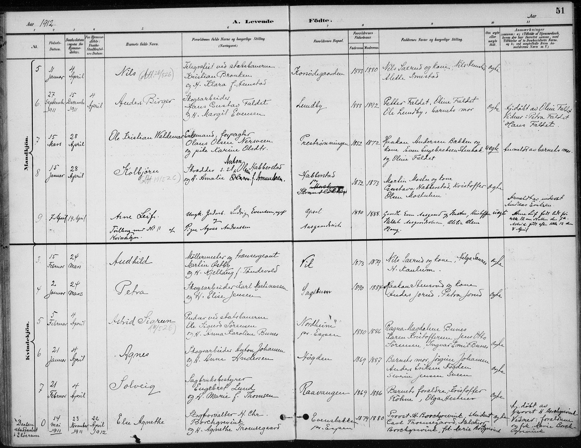 Stange prestekontor, AV/SAH-PREST-002/K/L0023: Parish register (official) no. 23, 1897-1920, p. 51