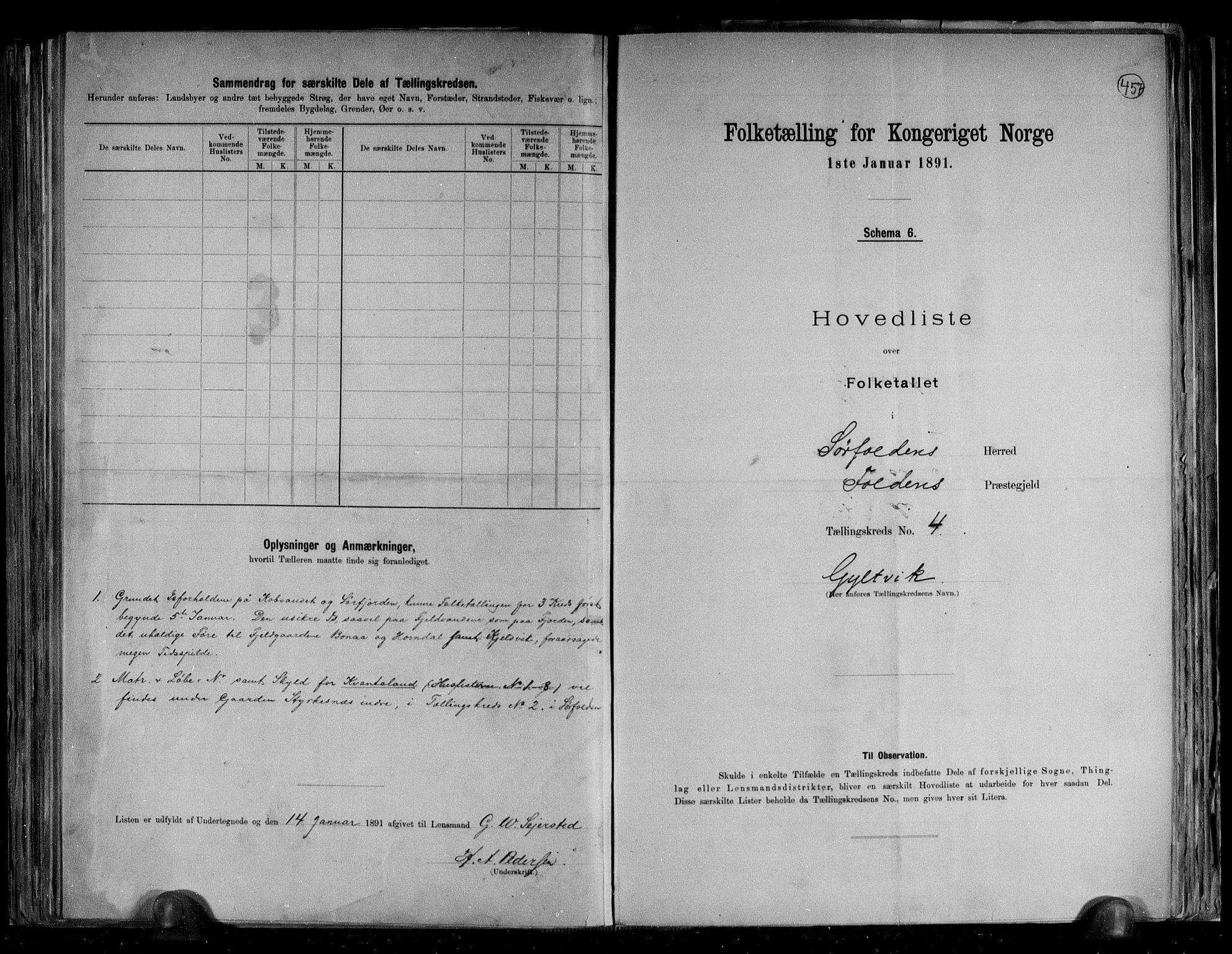 RA, 1891 census for 1845 Sørfold, 1891, p. 12