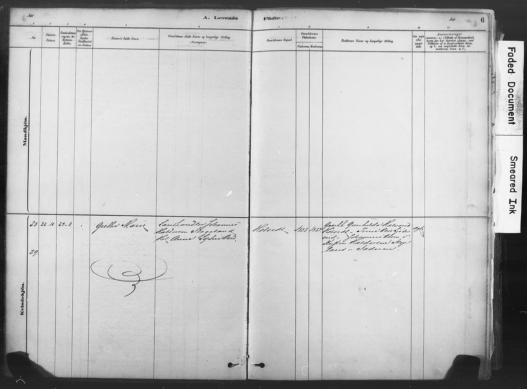 Sandsvær kirkebøker, AV/SAKO-A-244/F/Fd/L0001: Parish register (official) no. IV 1, 1878-1906, p. 6