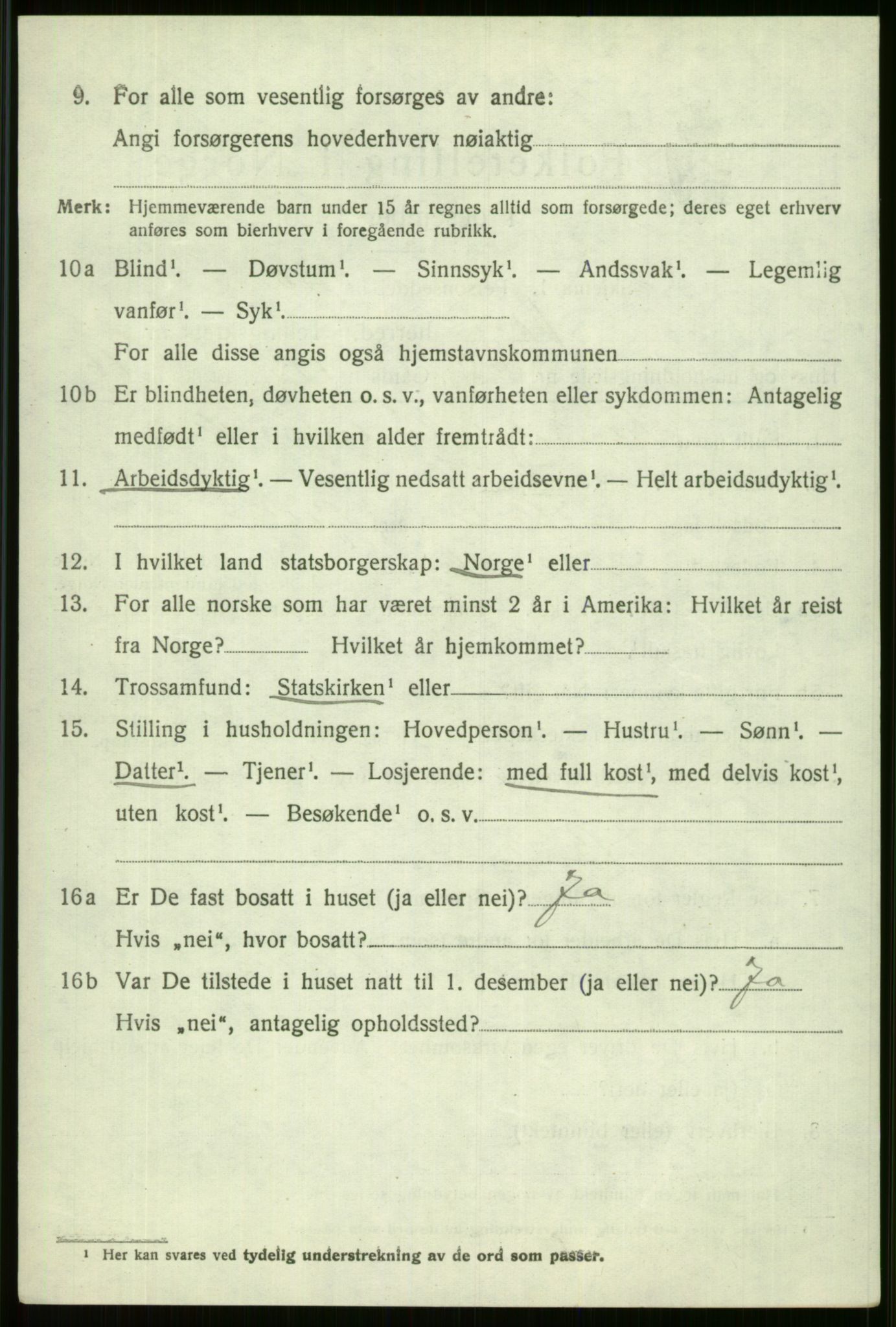 SAB, 1920 census for Voss, 1920, p. 17722