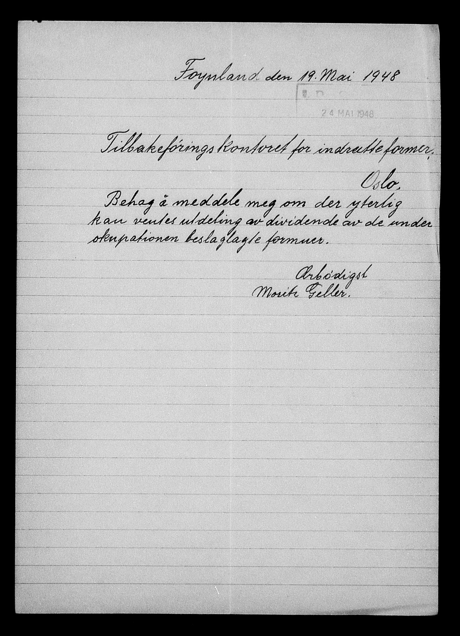 Justisdepartementet, Tilbakeføringskontoret for inndratte formuer, AV/RA-S-1564/H/Hc/Hcd/L0995: --, 1945-1947, p. 472