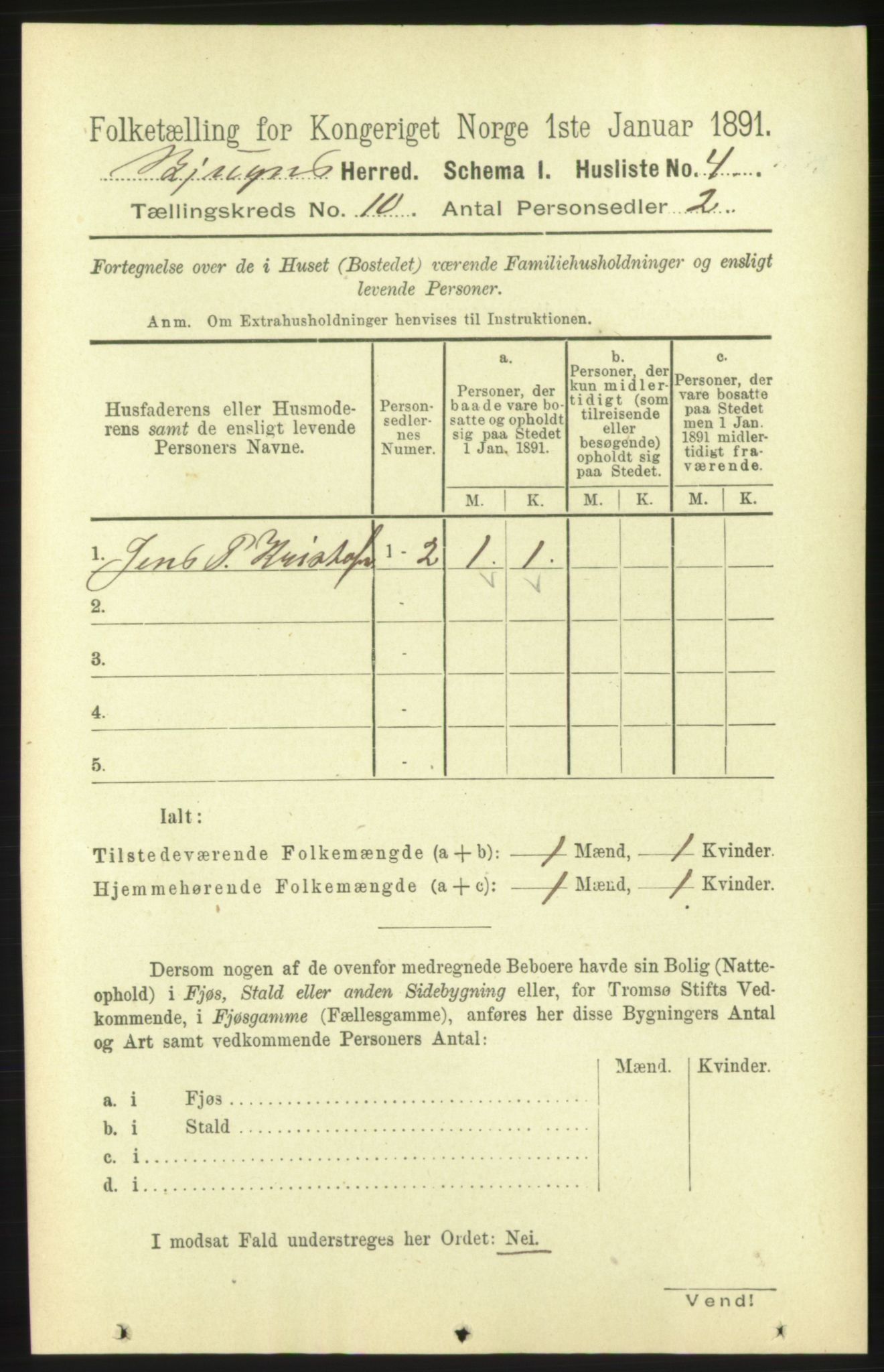 RA, 1891 census for 1627 Bjugn, 1891, p. 2654