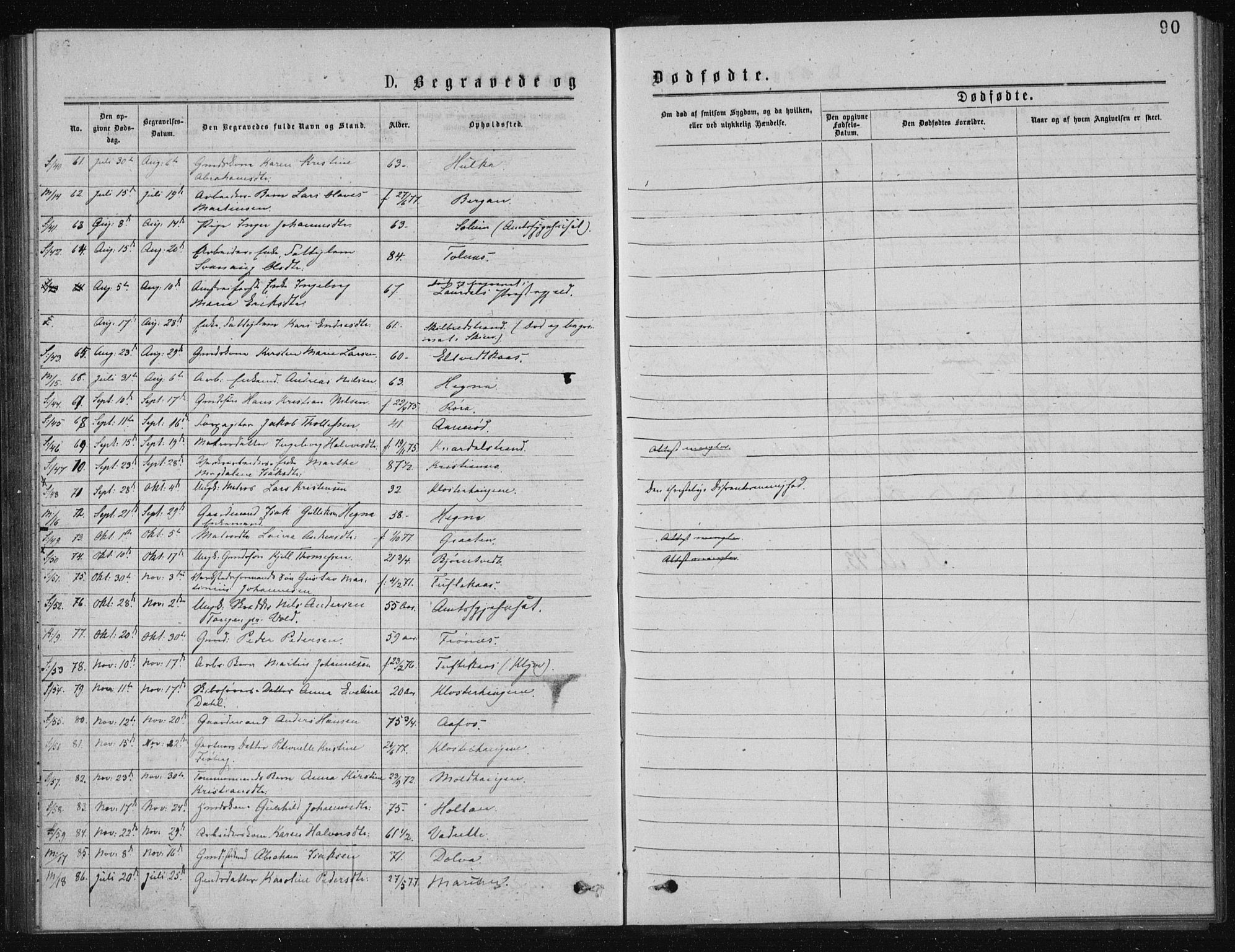 Solum kirkebøker, SAKO/A-306/G/Ga/L0005: Parish register (copy) no. I 5, 1877-1881, p. 90