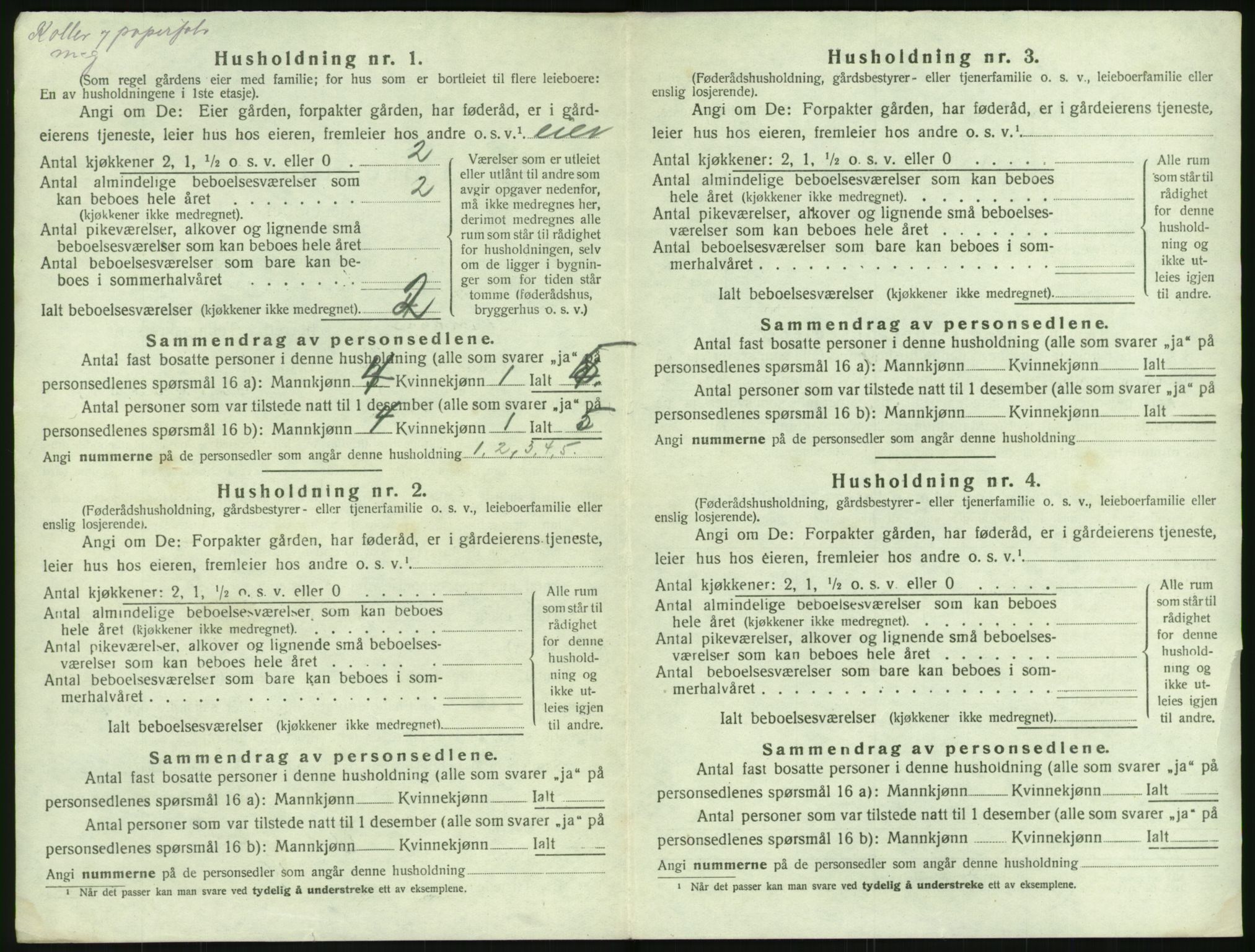 SAKO, 1920 census for Solum, 1920, p. 62