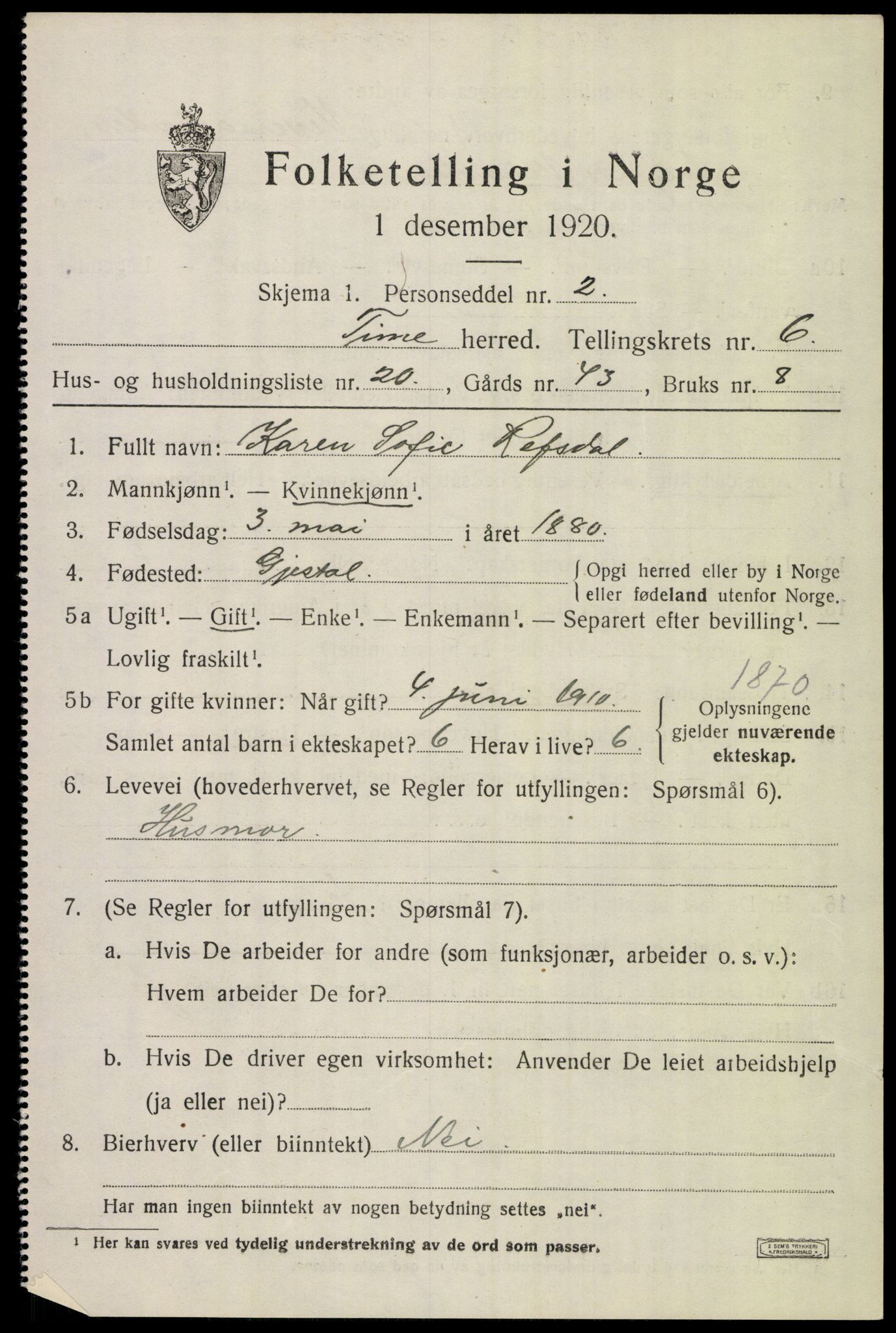 SAST, 1920 census for Time, 1920, p. 7221