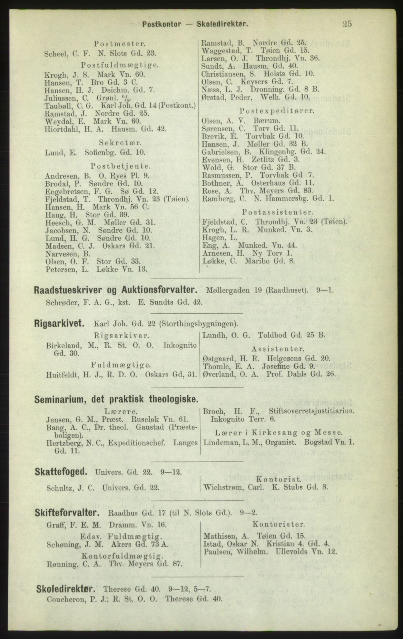 Kristiania/Oslo adressebok, PUBL/-, 1882, p. 25