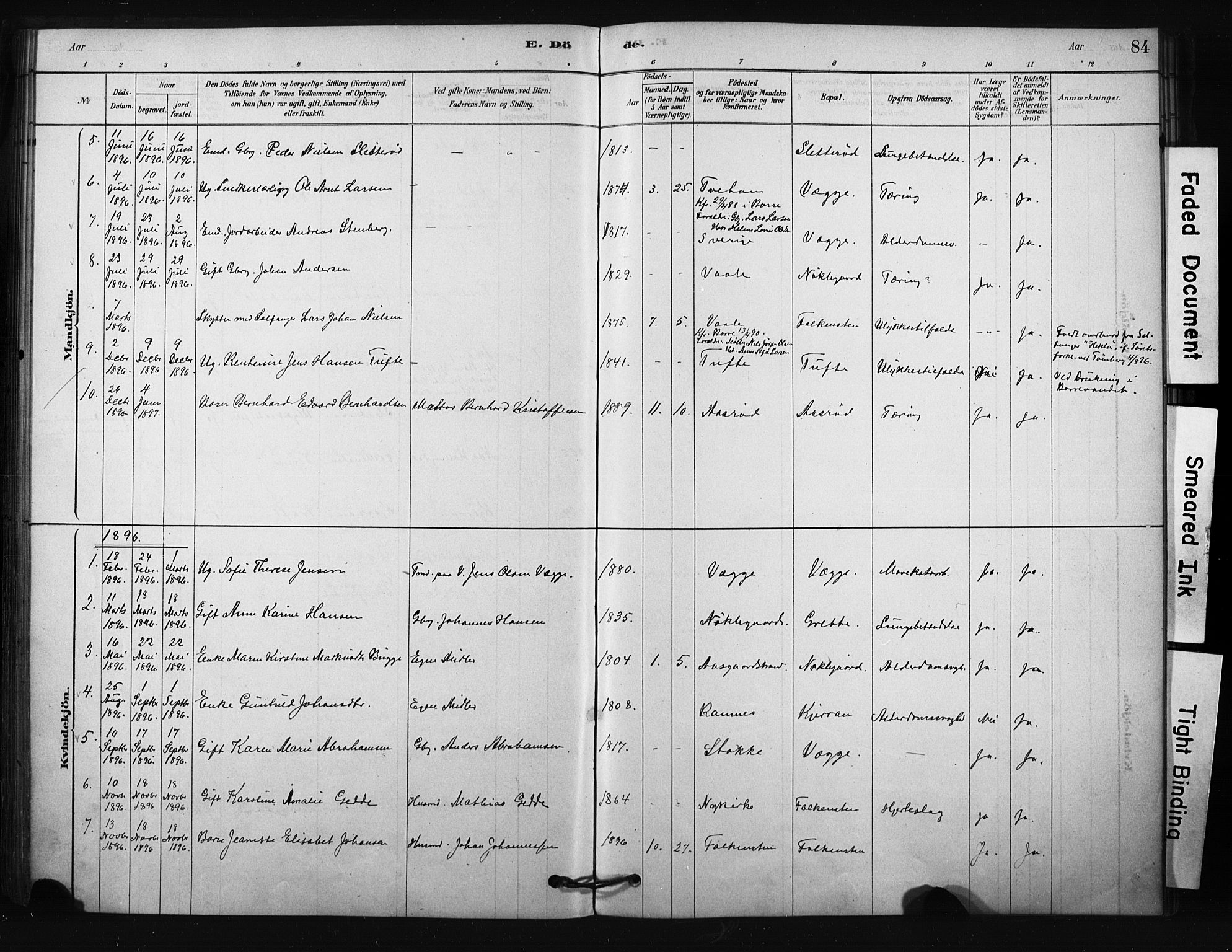 Borre kirkebøker, AV/SAKO-A-338/F/Fc/L0001: Parish register (official) no. III 1, 1878-1896, p. 84