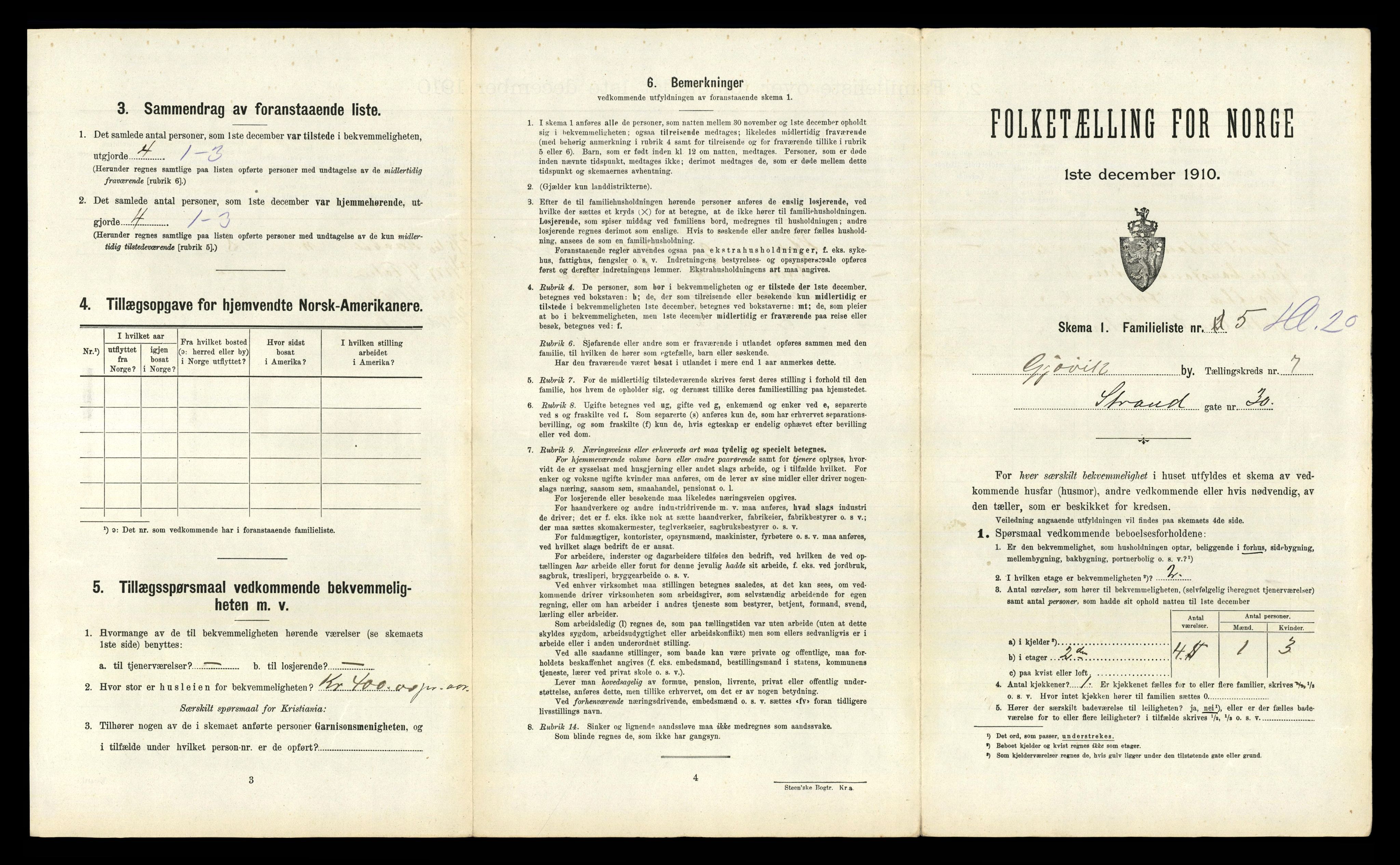 RA, 1910 census for Gjøvik, 1910, p. 1832