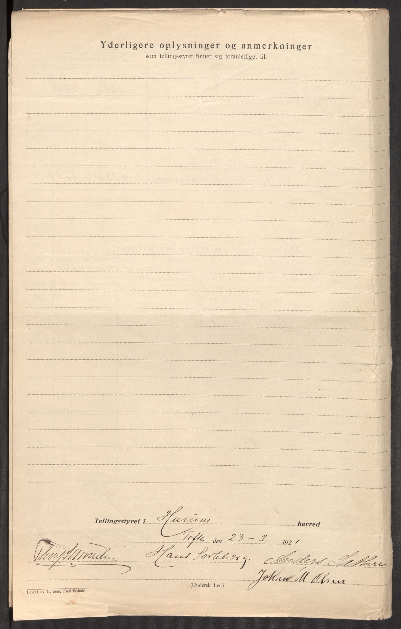 SAKO, 1920 census for Hurum, 1920, p. 4