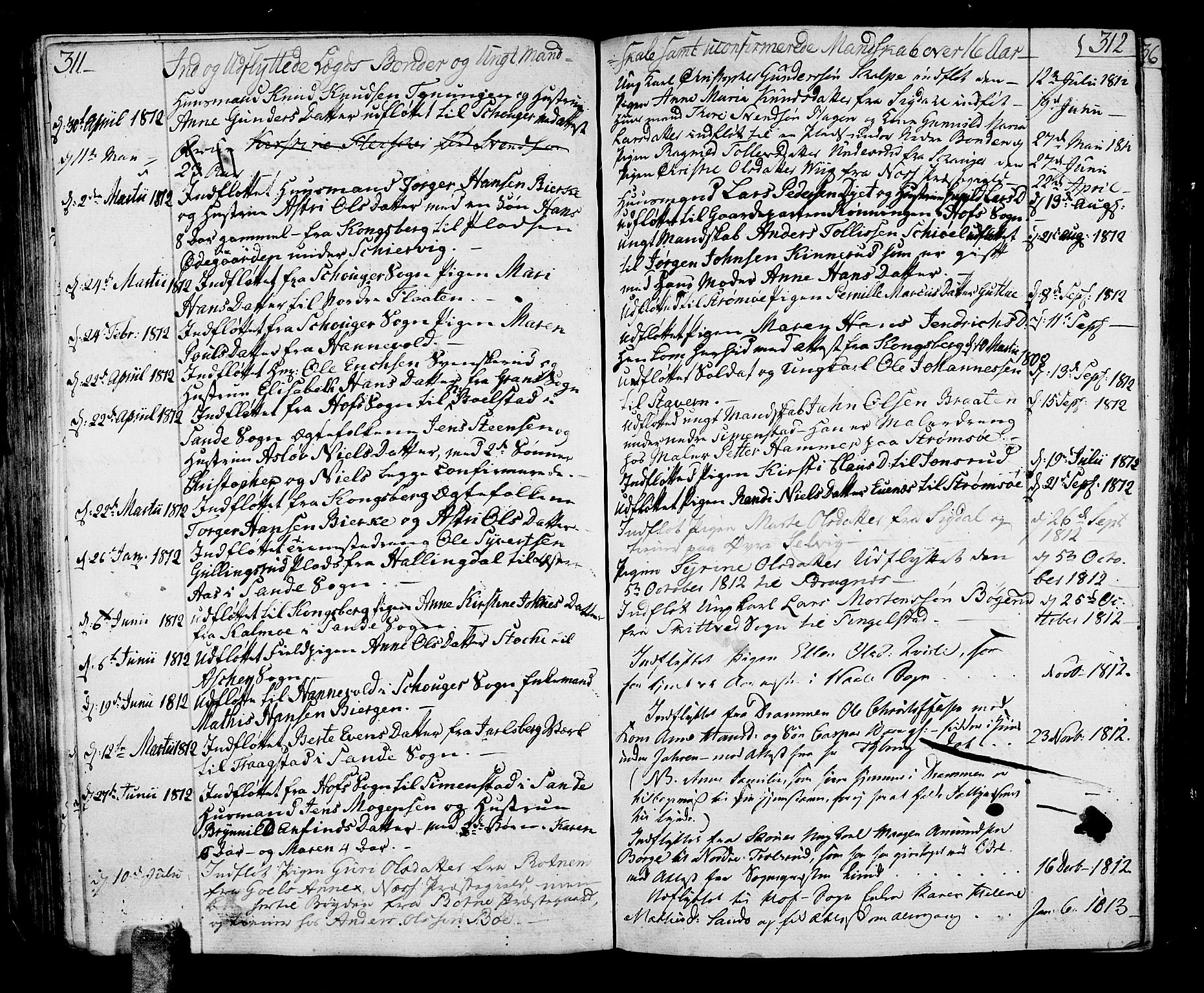Sande Kirkebøker, SAKO/A-53/F/Fa/L0002: Parish register (official) no. 2, 1804-1814, p. 311-312