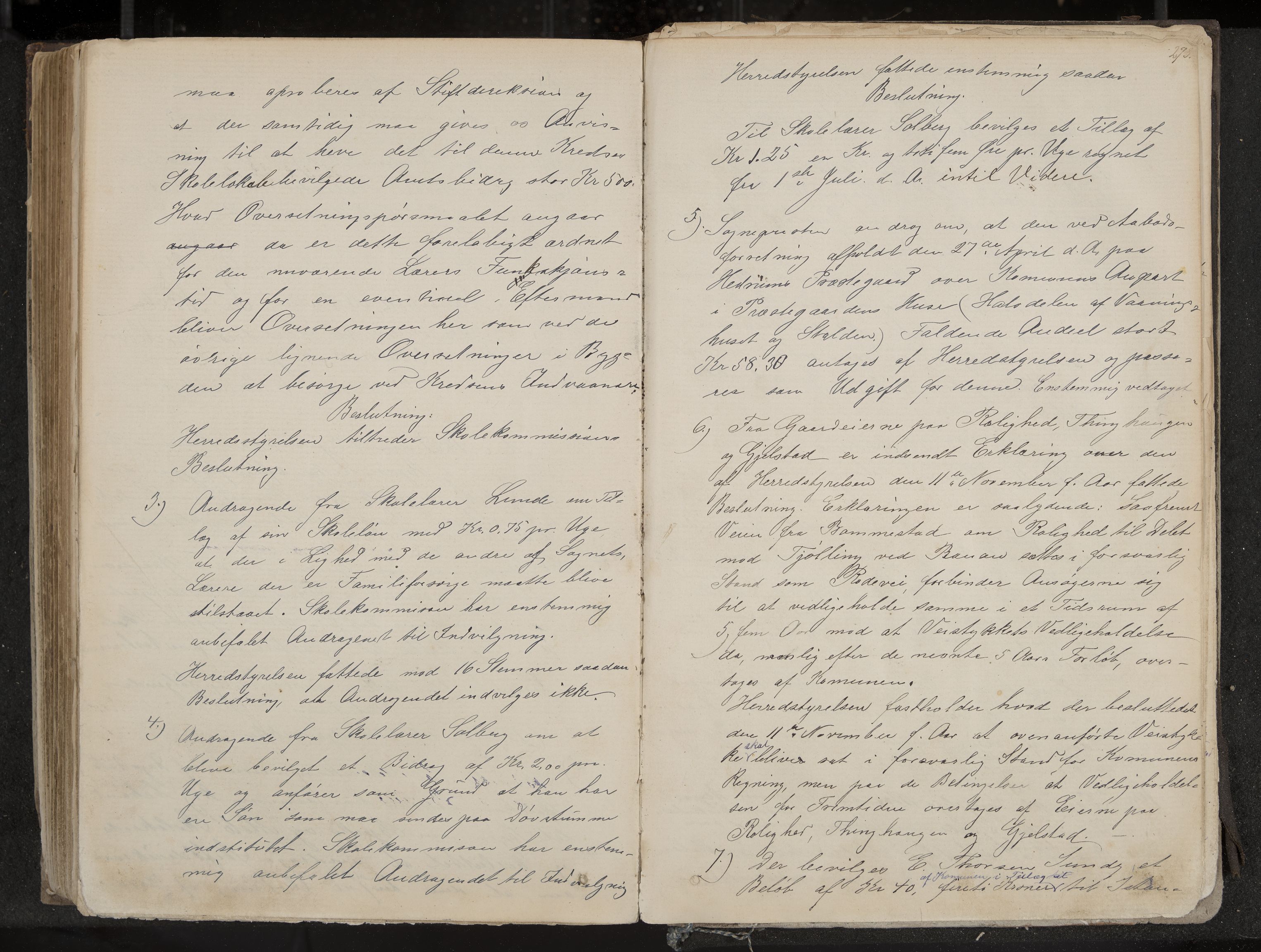 Hedrum formannskap og sentraladministrasjon, IKAK/0727021/A/Aa/L0003: Møtebok, 1867-1888, p. 273