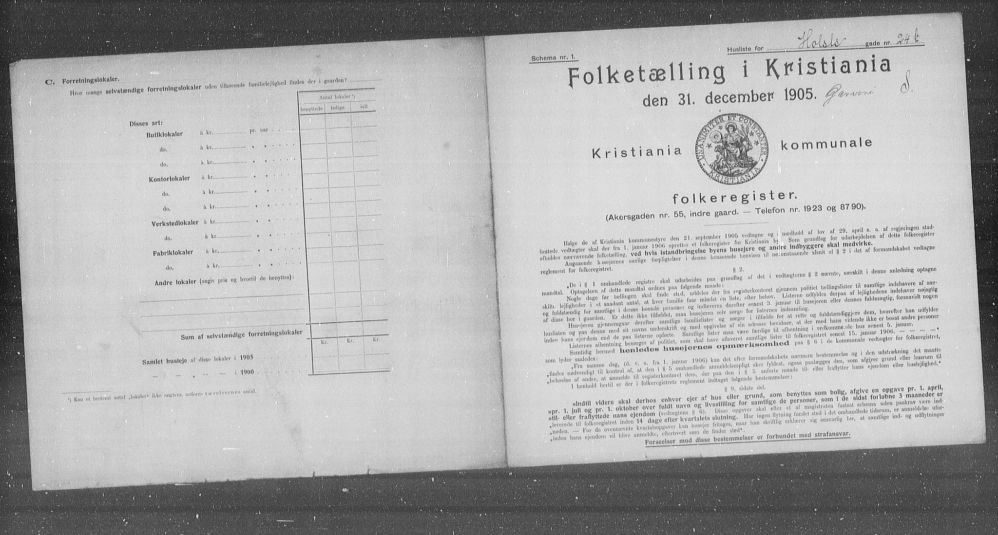 OBA, Municipal Census 1905 for Kristiania, 1905, p. 21363