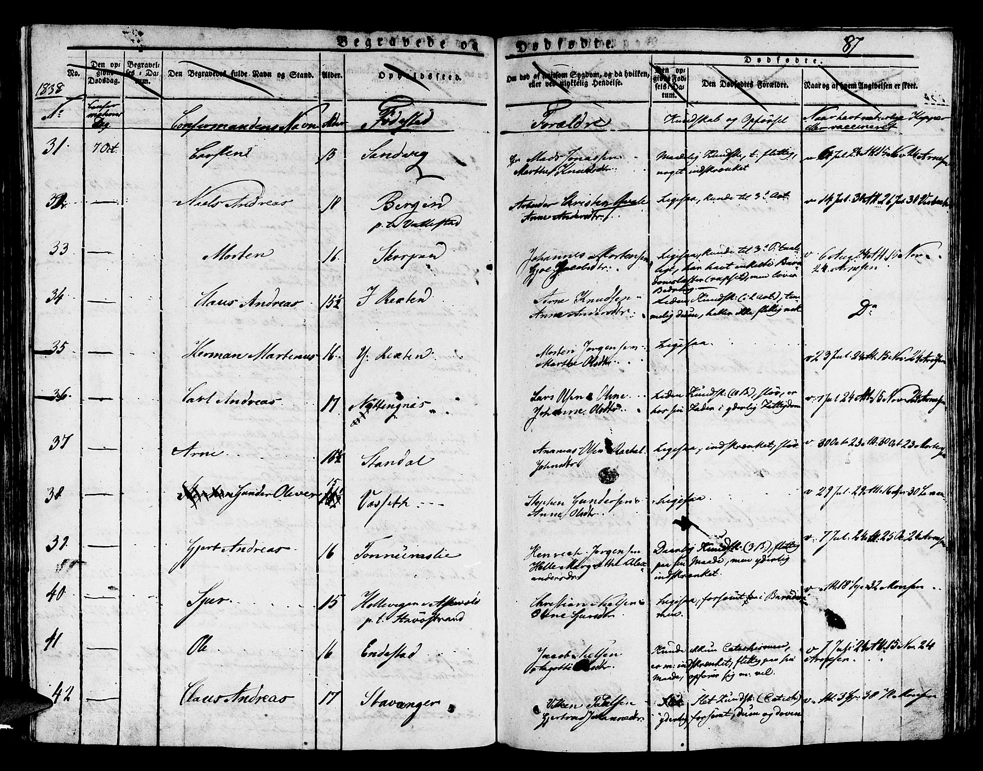 Kinn sokneprestembete, AV/SAB-A-80801/H/Haa/Haaa/L0004/0002: Parish register (official) no. A 4II, 1822-1840, p. 87