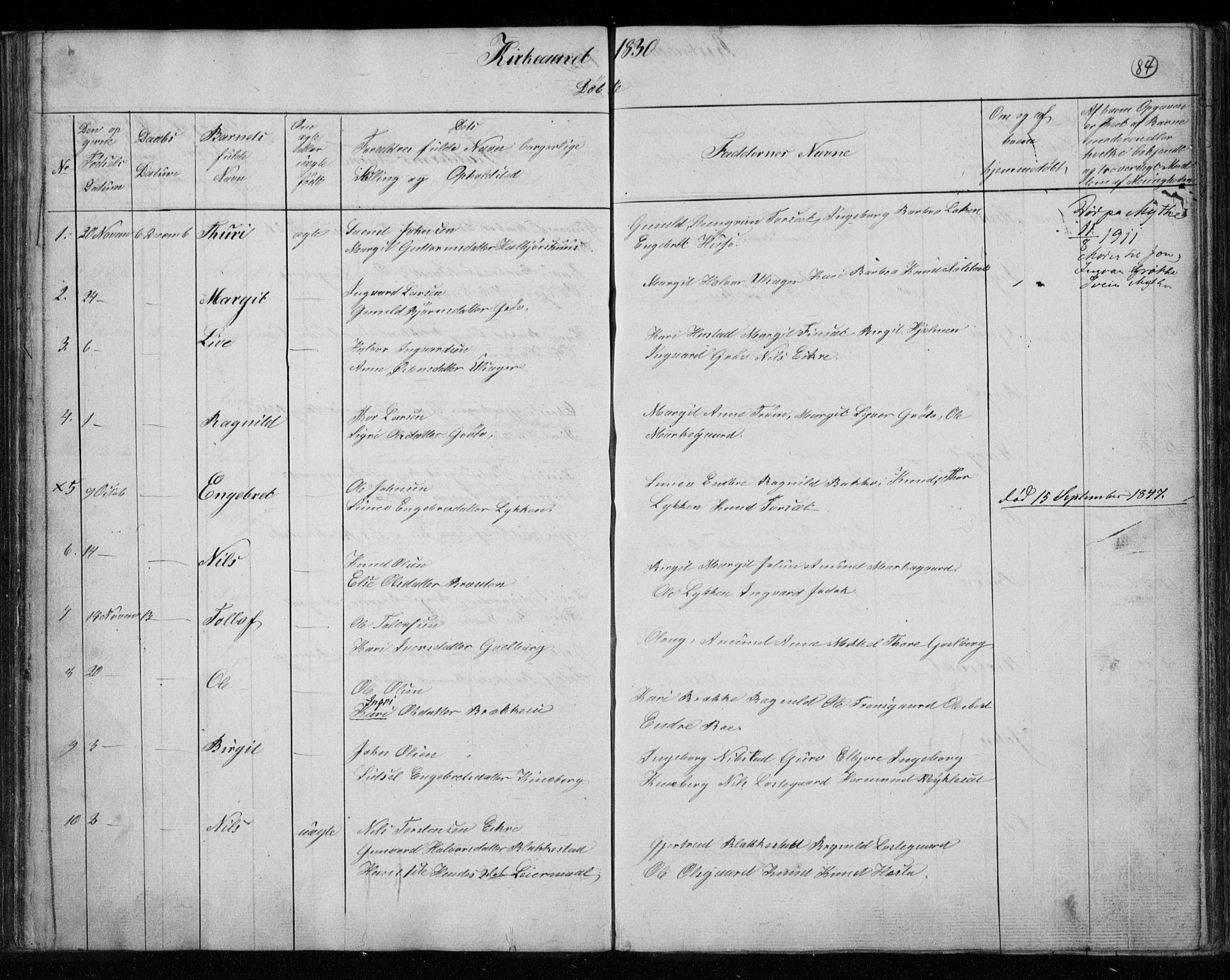 Gol kirkebøker, AV/SAKO-A-226/F/Fa/L0001: Parish register (official) no. I 1, 1821-1837, p. 84