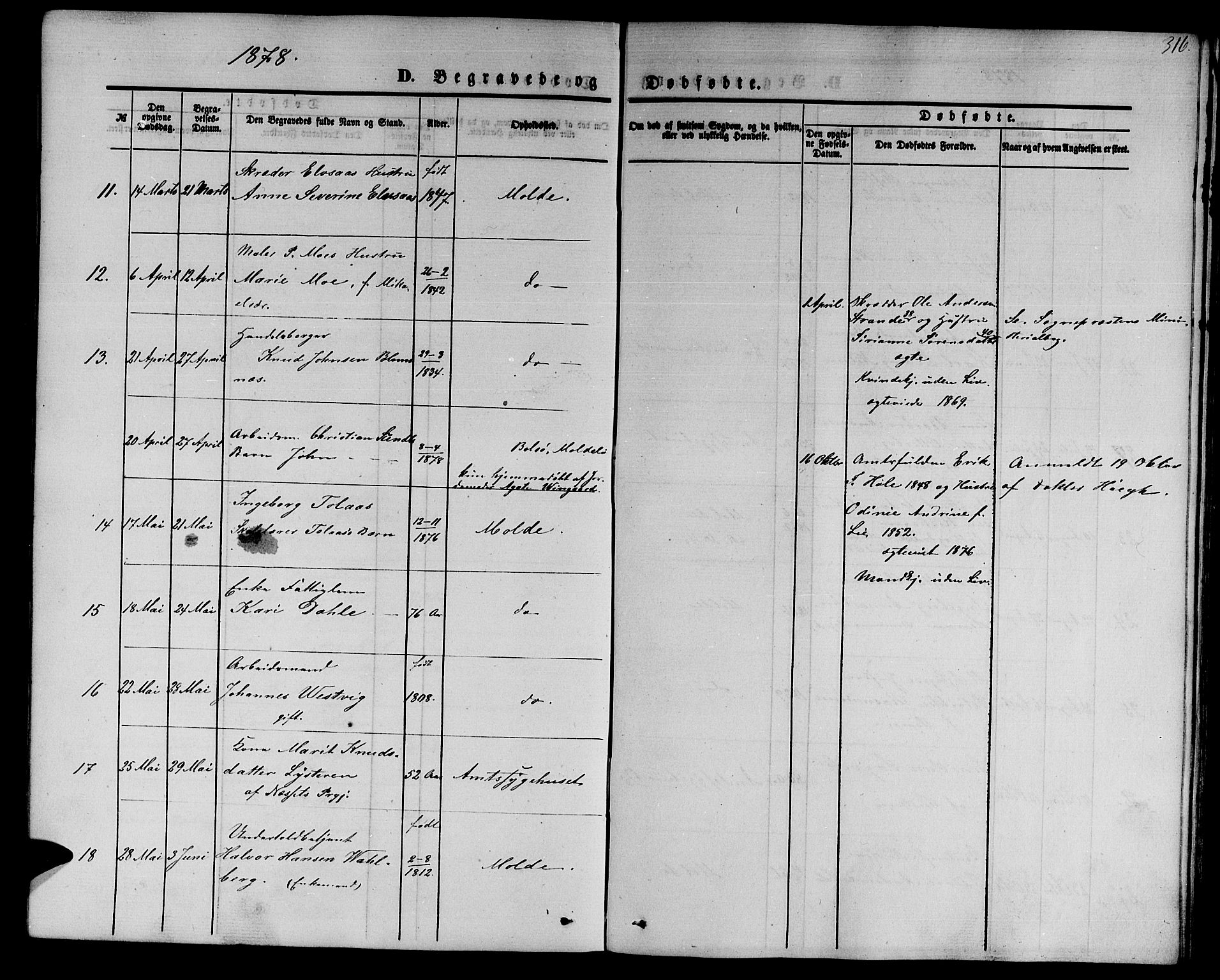 Ministerialprotokoller, klokkerbøker og fødselsregistre - Møre og Romsdal, SAT/A-1454/558/L0701: Parish register (copy) no. 558C02, 1862-1879, p. 316