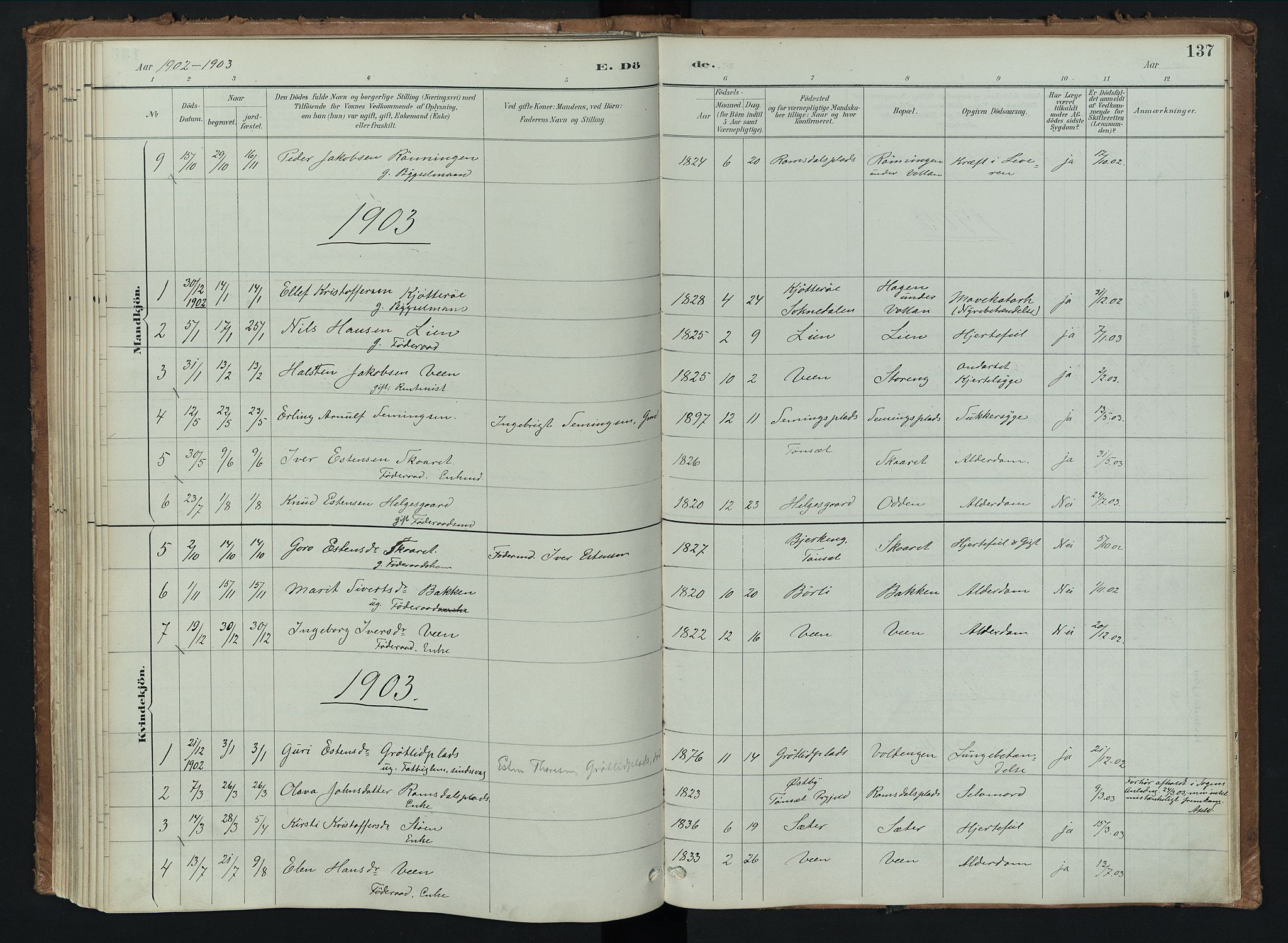 Kvikne prestekontor, AV/SAH-PREST-064/H/Ha/Haa/L0008: Parish register (official) no. 8, 1887-1911, p. 137