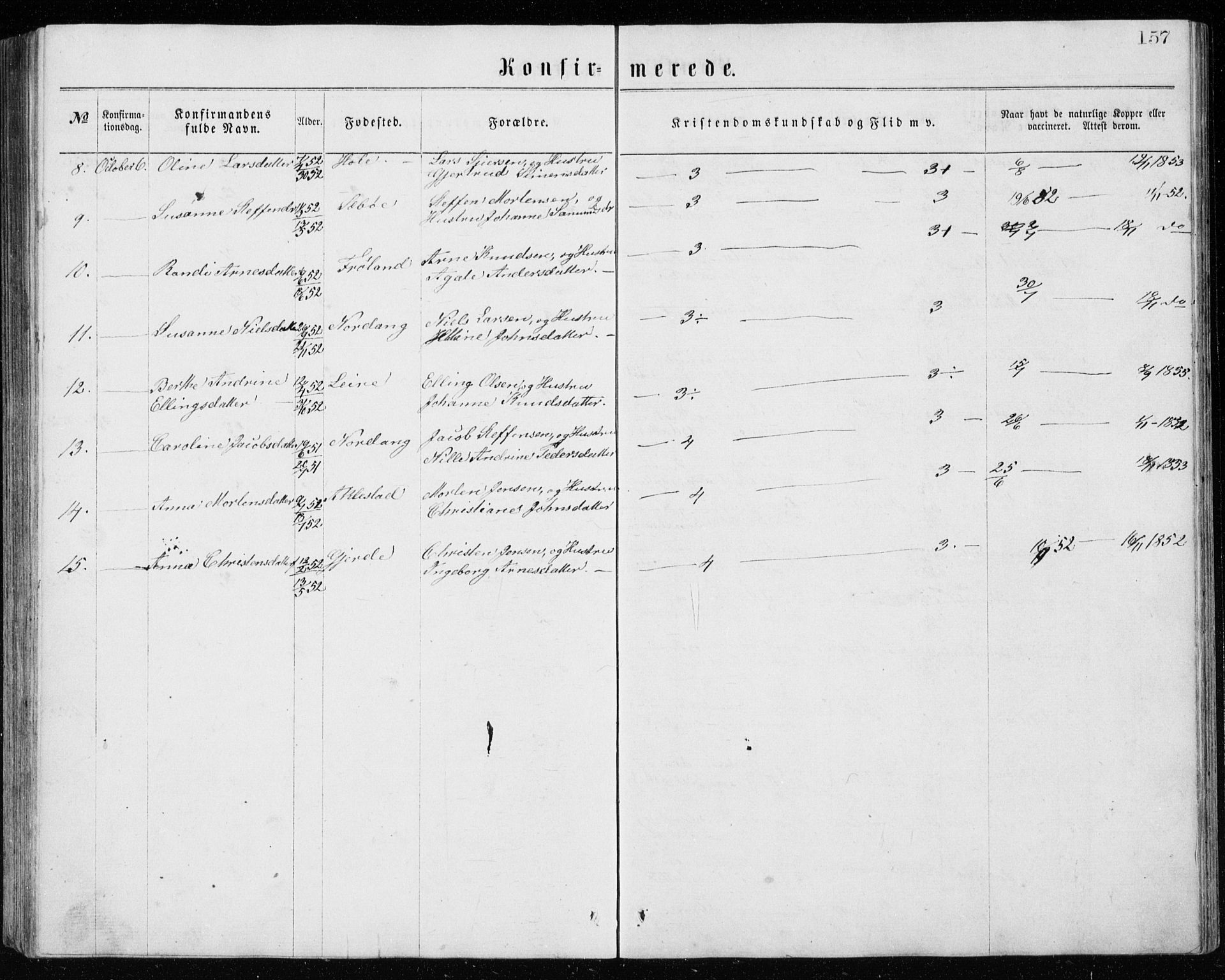 Ministerialprotokoller, klokkerbøker og fødselsregistre - Møre og Romsdal, AV/SAT-A-1454/515/L0214: Parish register (copy) no. 515C01, 1865-1883, p. 157