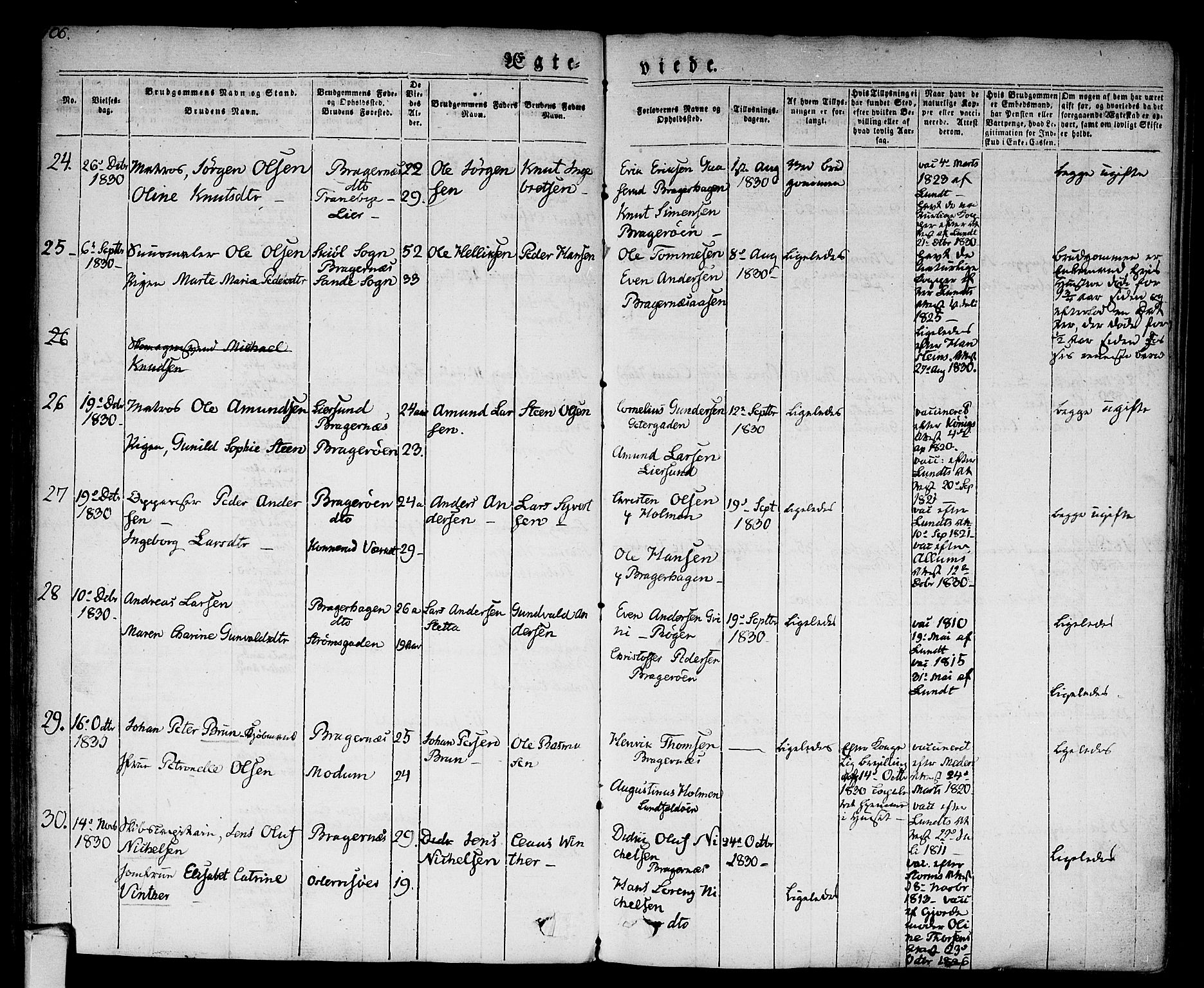 Bragernes kirkebøker, AV/SAKO-A-6/F/Fc/L0001: Parish register (official) no. III 1, 1830-1853, p. 106