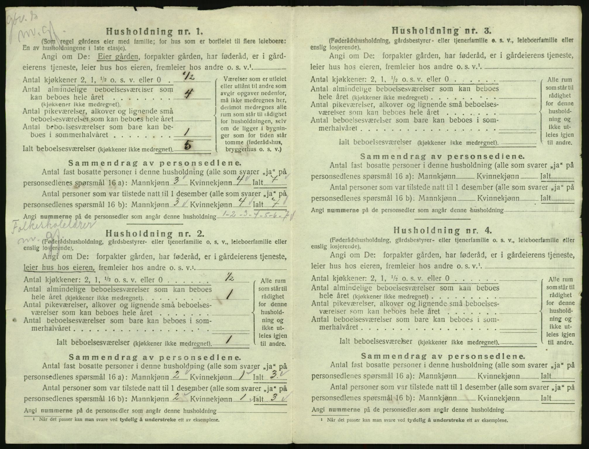SAK, 1920 census for Hægeland, 1920, p. 32