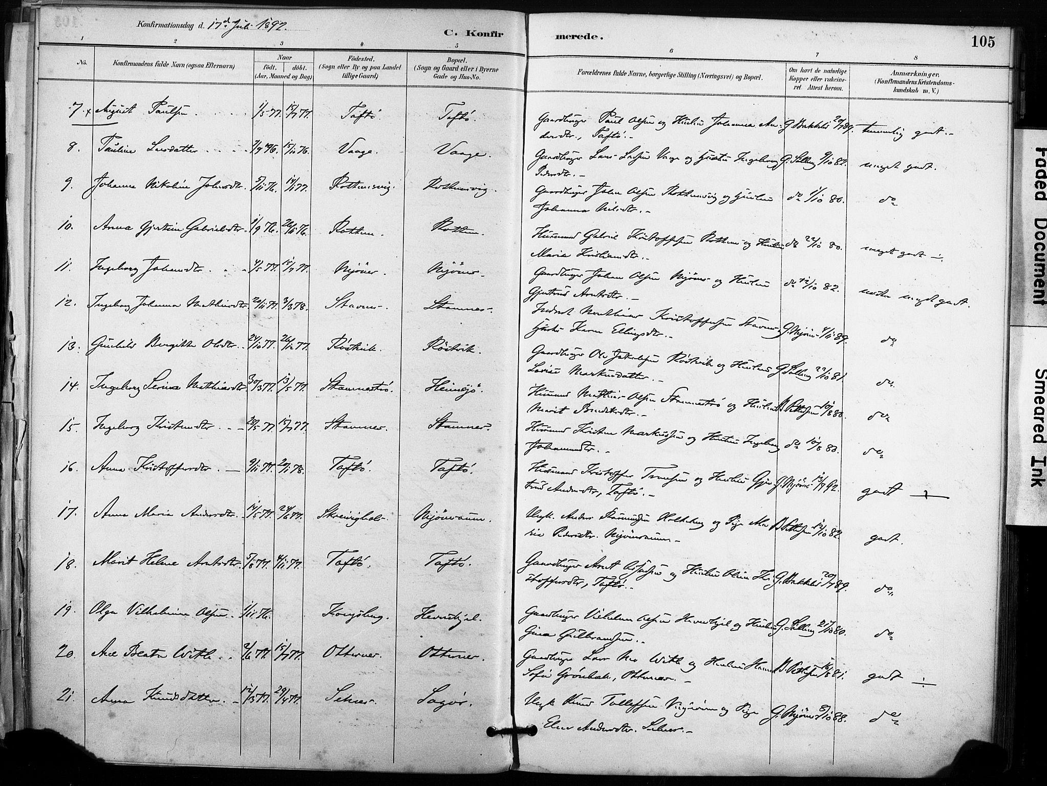 Ministerialprotokoller, klokkerbøker og fødselsregistre - Sør-Trøndelag, SAT/A-1456/633/L0518: Parish register (official) no. 633A01, 1884-1906, p. 105