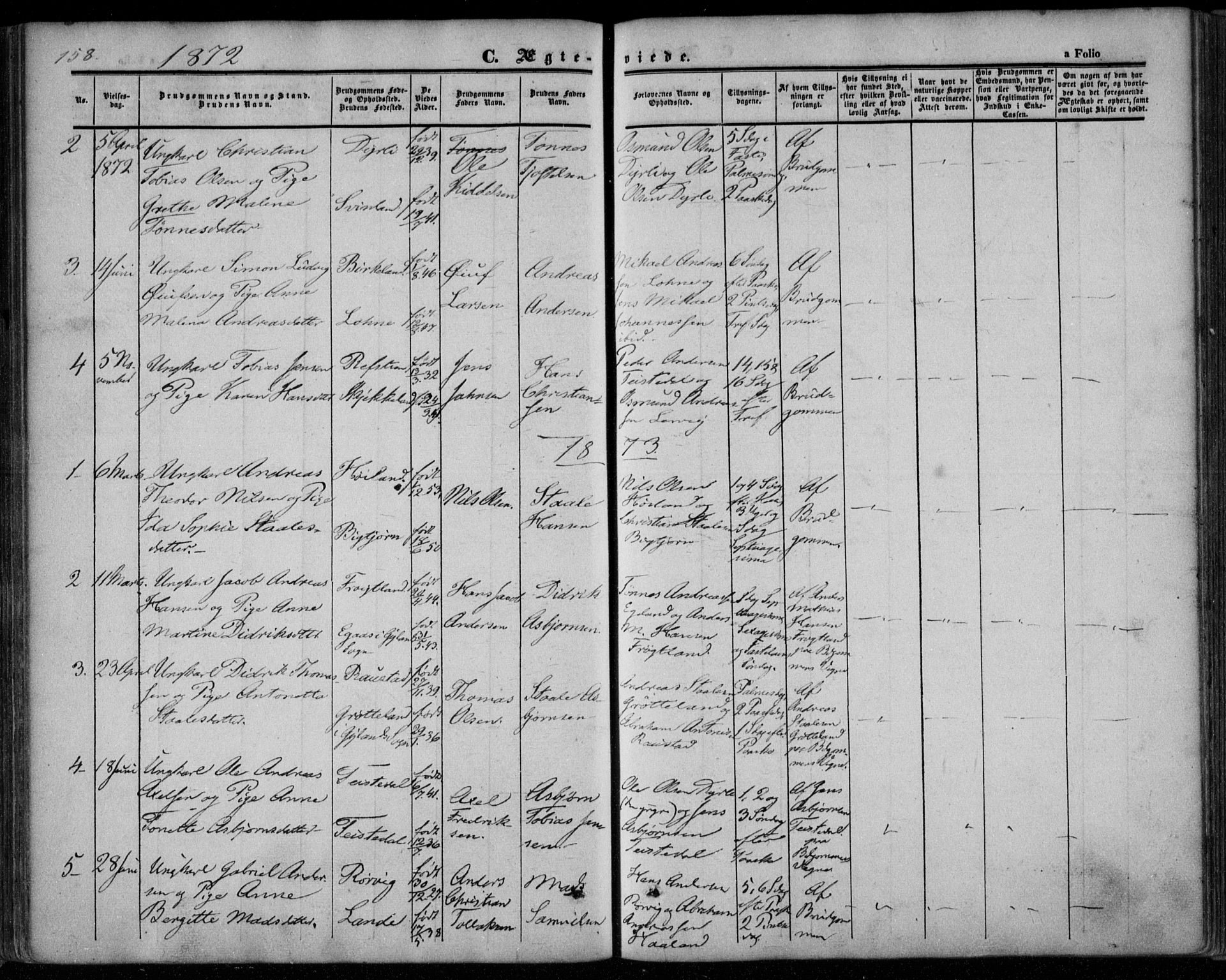 Kvinesdal sokneprestkontor, AV/SAK-1111-0026/F/Fa/Faa/L0002: Parish register (official) no. A 2, 1850-1876, p. 158