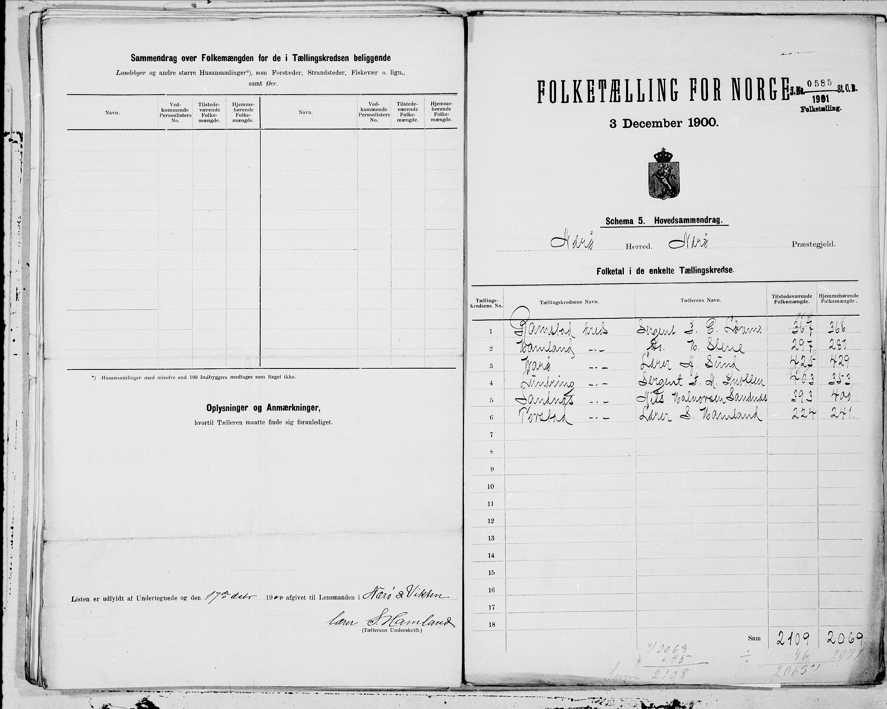 SAT, 1900 census for Nærøy, 1900, p. 14