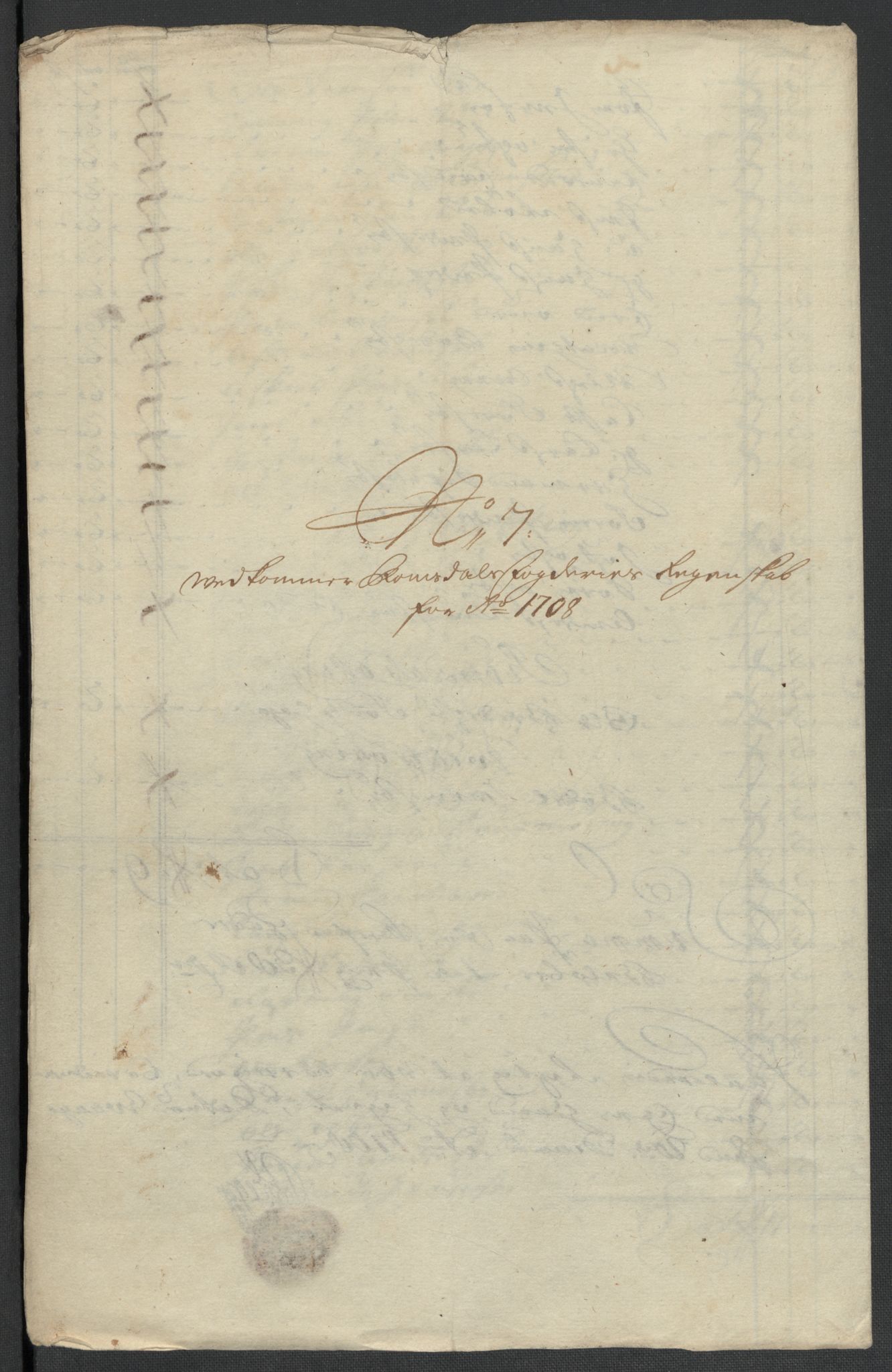 Rentekammeret inntil 1814, Reviderte regnskaper, Fogderegnskap, AV/RA-EA-4092/R55/L3658: Fogderegnskap Romsdal, 1707-1708, p. 262