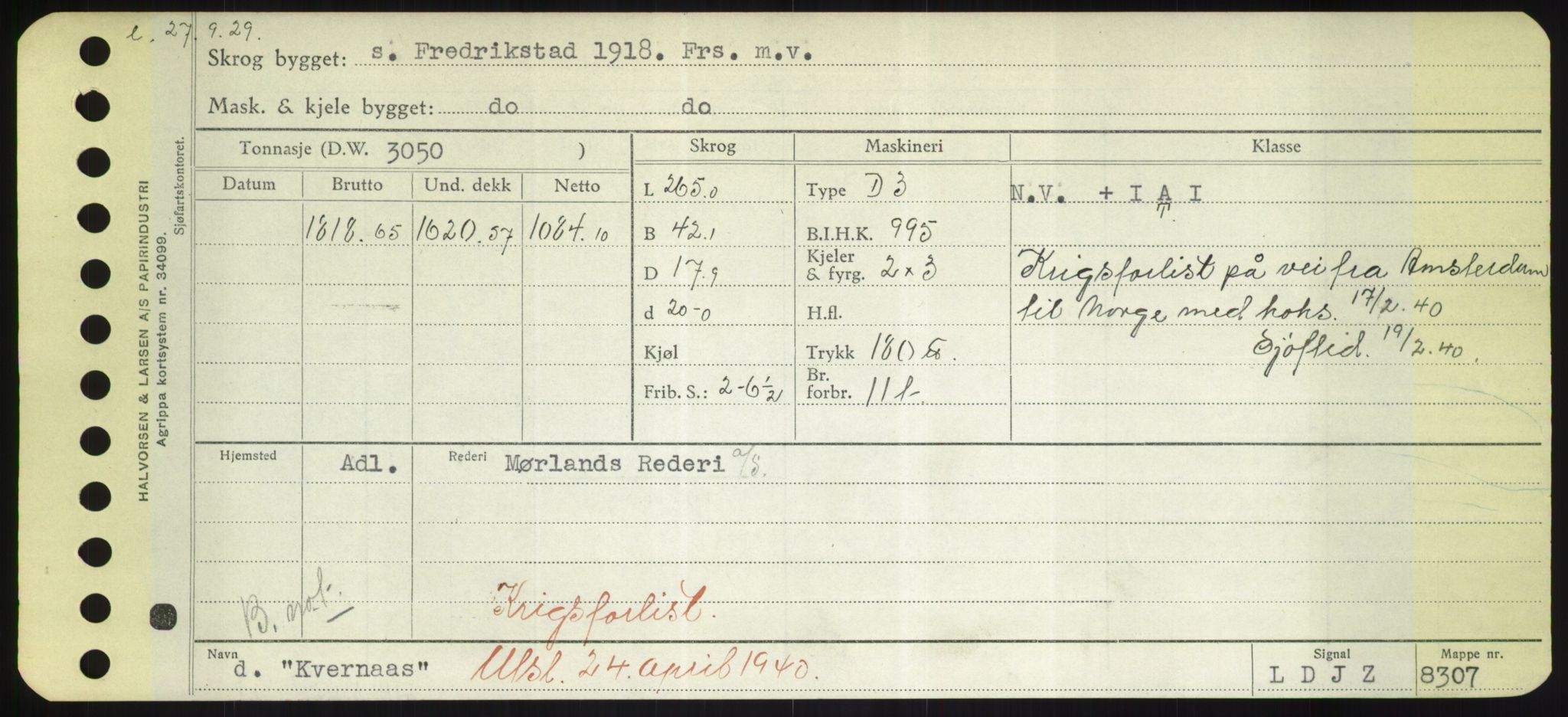 Sjøfartsdirektoratet med forløpere, Skipsmålingen, AV/RA-S-1627/H/Hd/L0021: Fartøy, Kor-Kår, p. 317