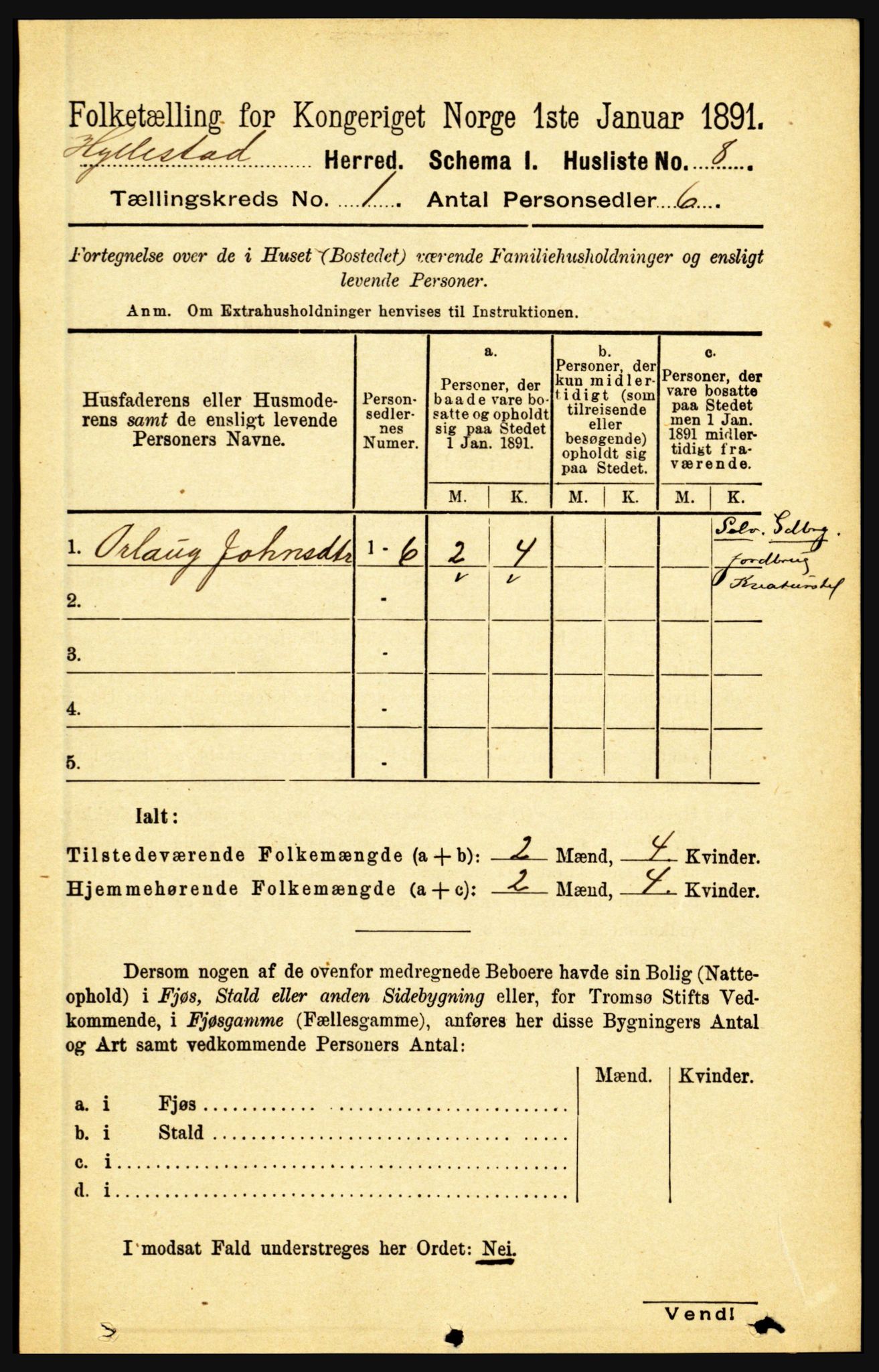 RA, 1891 census for 1413 Hyllestad, 1891, p. 48