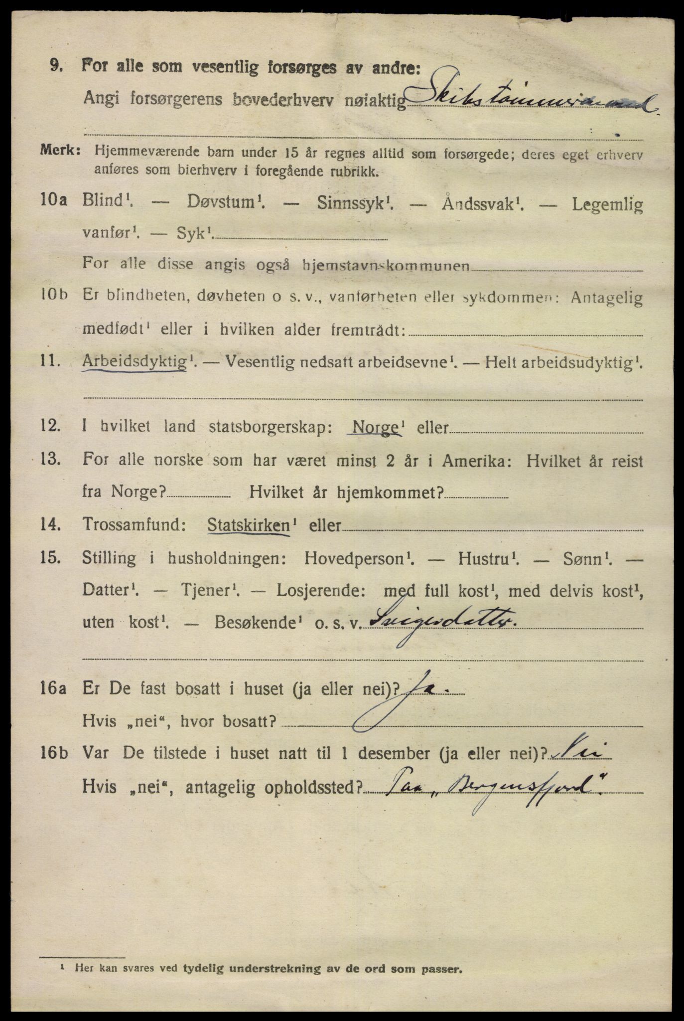 SAK, 1920 census for Herad, 1920, p. 1729