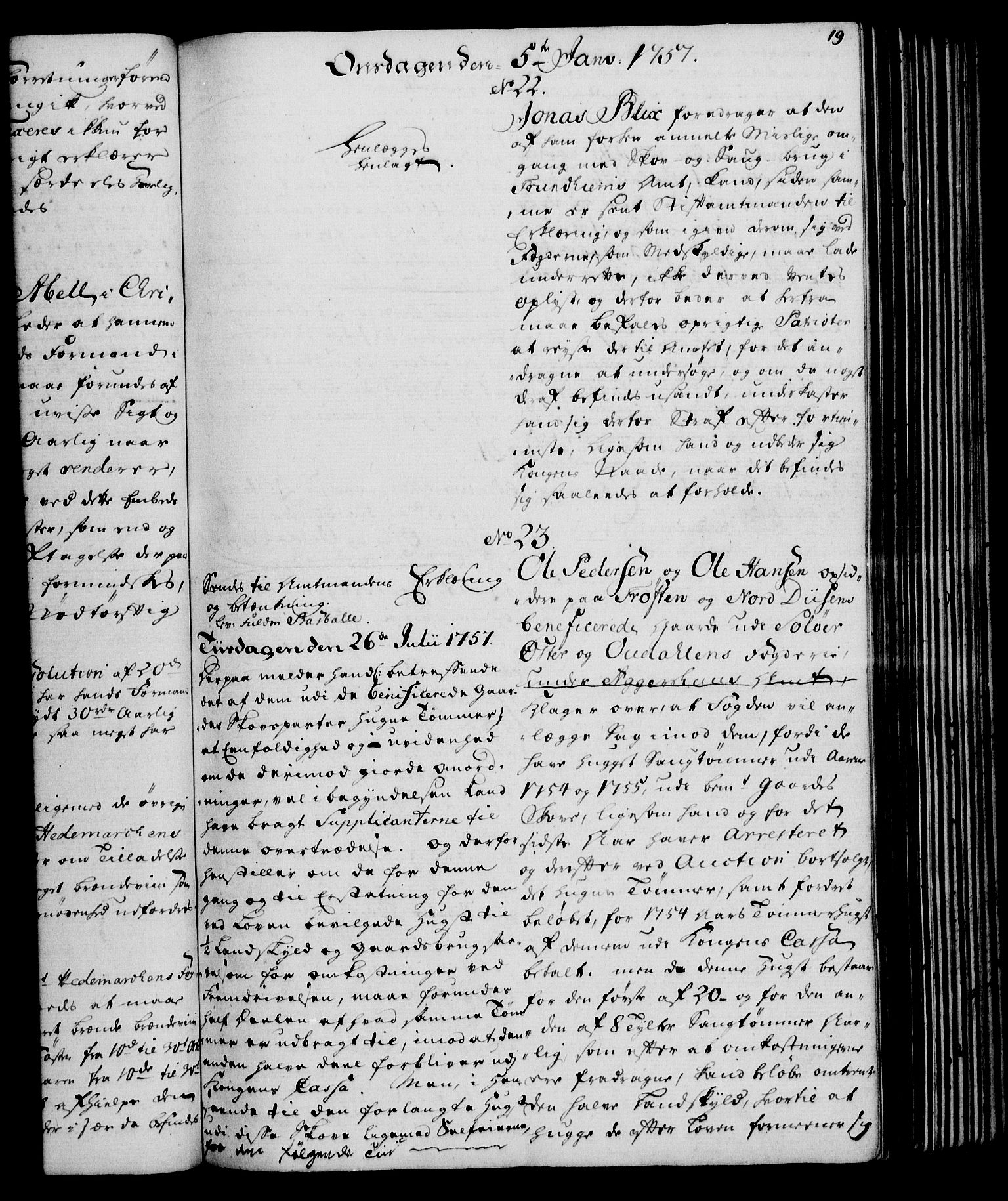 Rentekammeret, Kammerkanselliet, RA/EA-3111/G/Gh/Gha/L0034: Norsk ekstraktmemorialprotokoll (merket RK 53.79), 1756-1759, p. 19