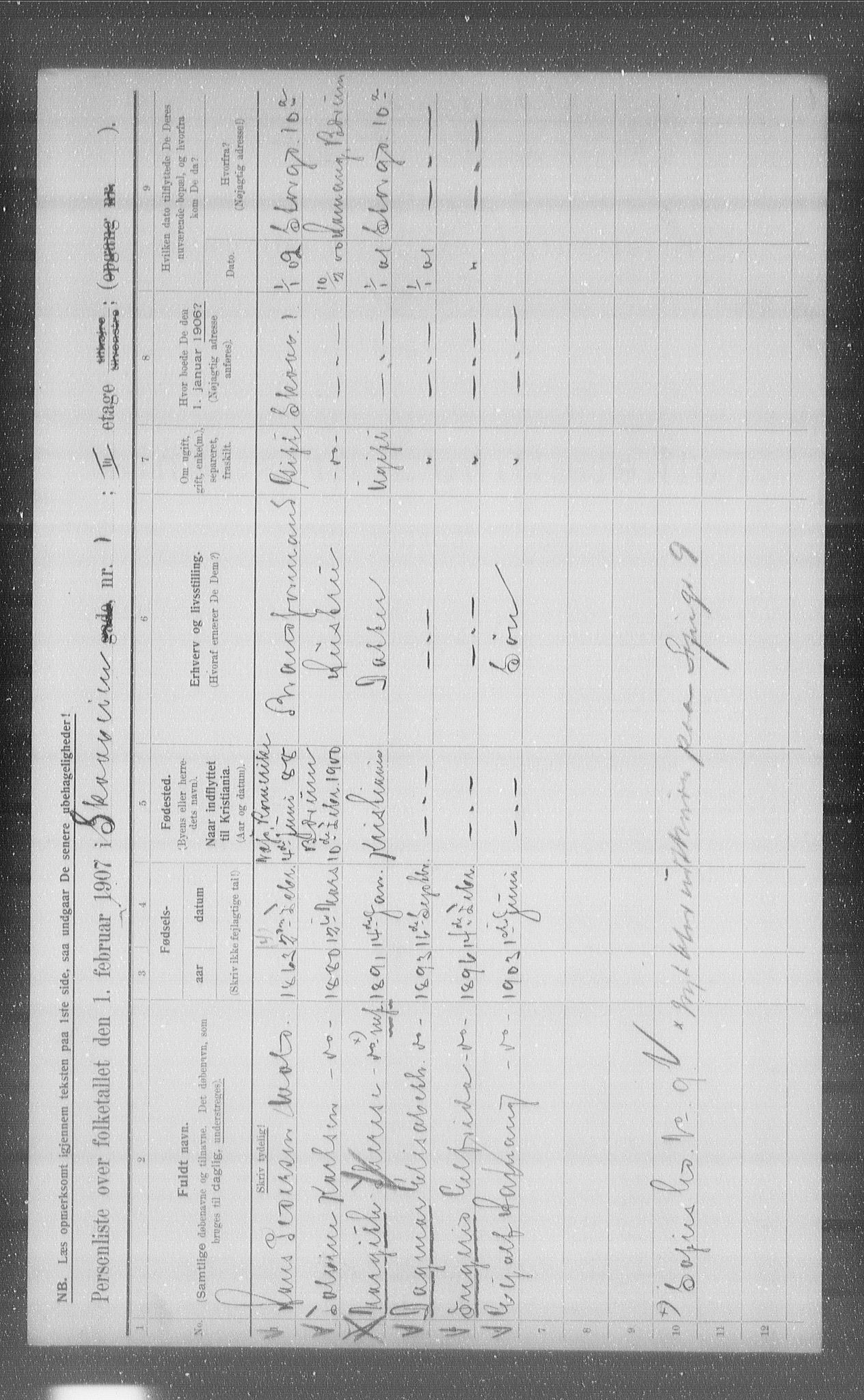 OBA, Municipal Census 1907 for Kristiania, 1907, p. 49212