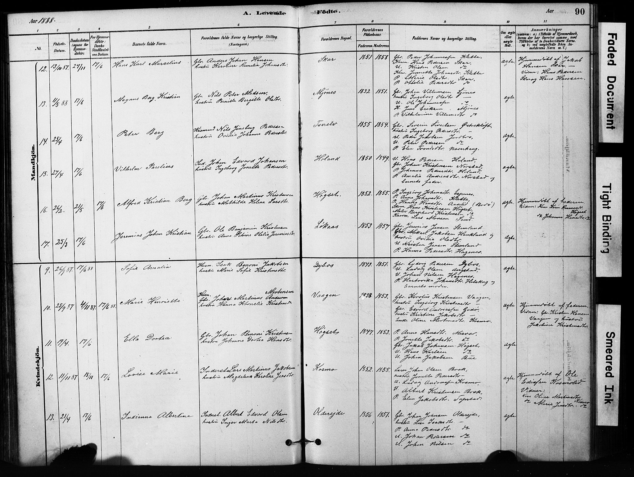 Ministerialprotokoller, klokkerbøker og fødselsregistre - Nordland, AV/SAT-A-1459/852/L0754: Parish register (copy) no. 852C05, 1878-1894, p. 90