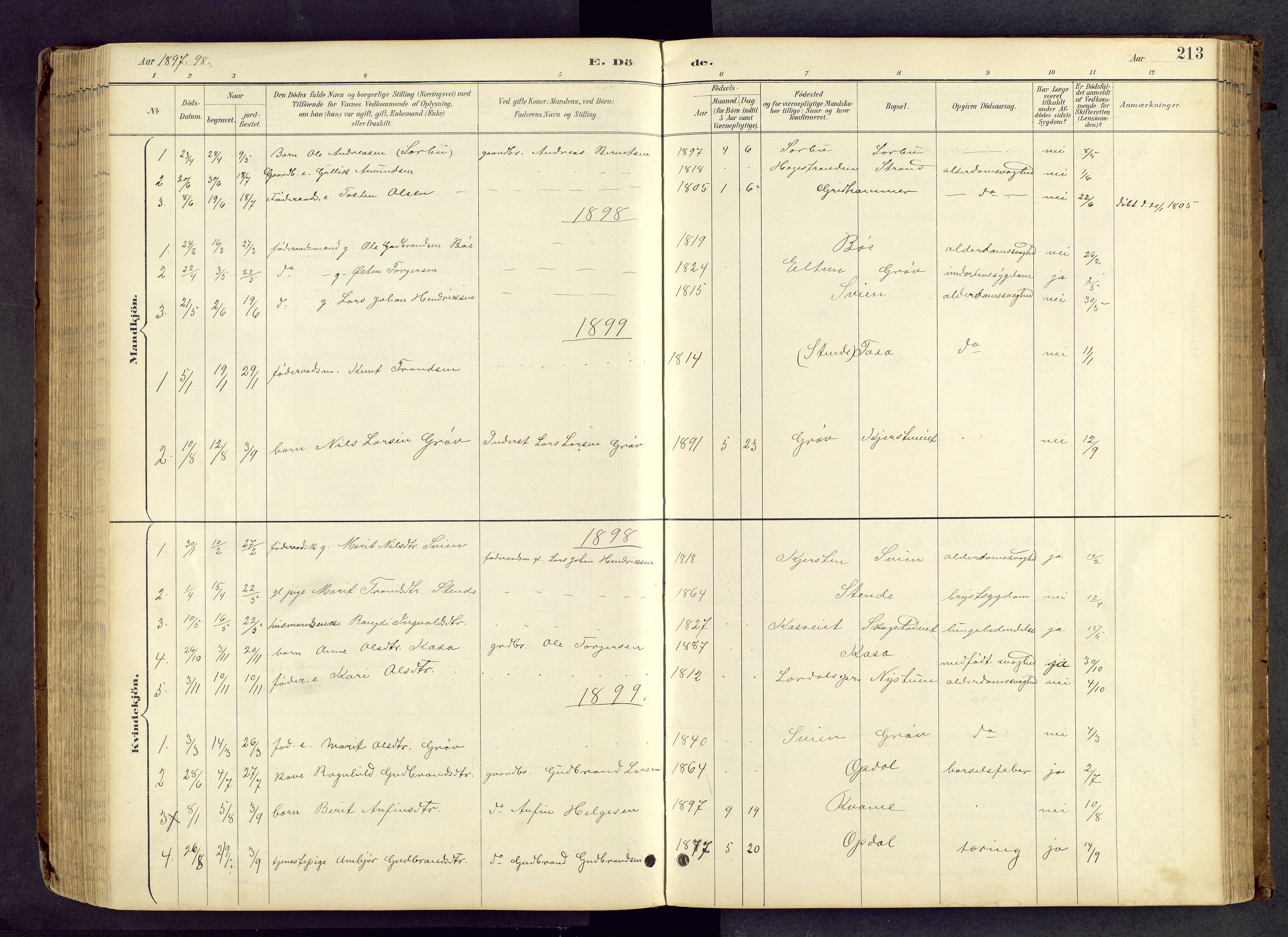 Vang prestekontor, Valdres, SAH/PREST-140/H/Hb/L0005: Parish register (copy) no. 5, 1889-1945, p. 213