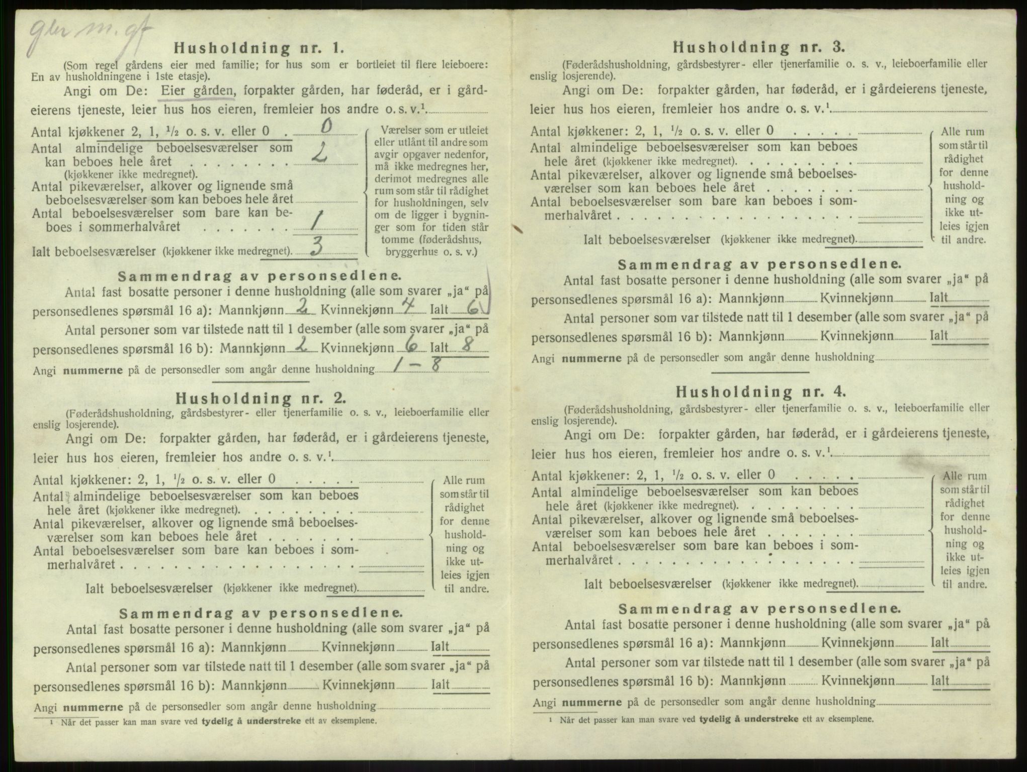 SAB, 1920 census for Vevring, 1920, p. 397