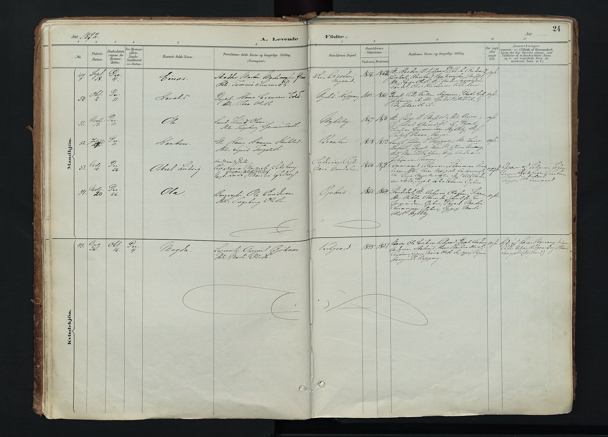 Stor-Elvdal prestekontor, SAH/PREST-052/H/Ha/Haa/L0004: Parish register (official) no. 4, 1890-1922, p. 24